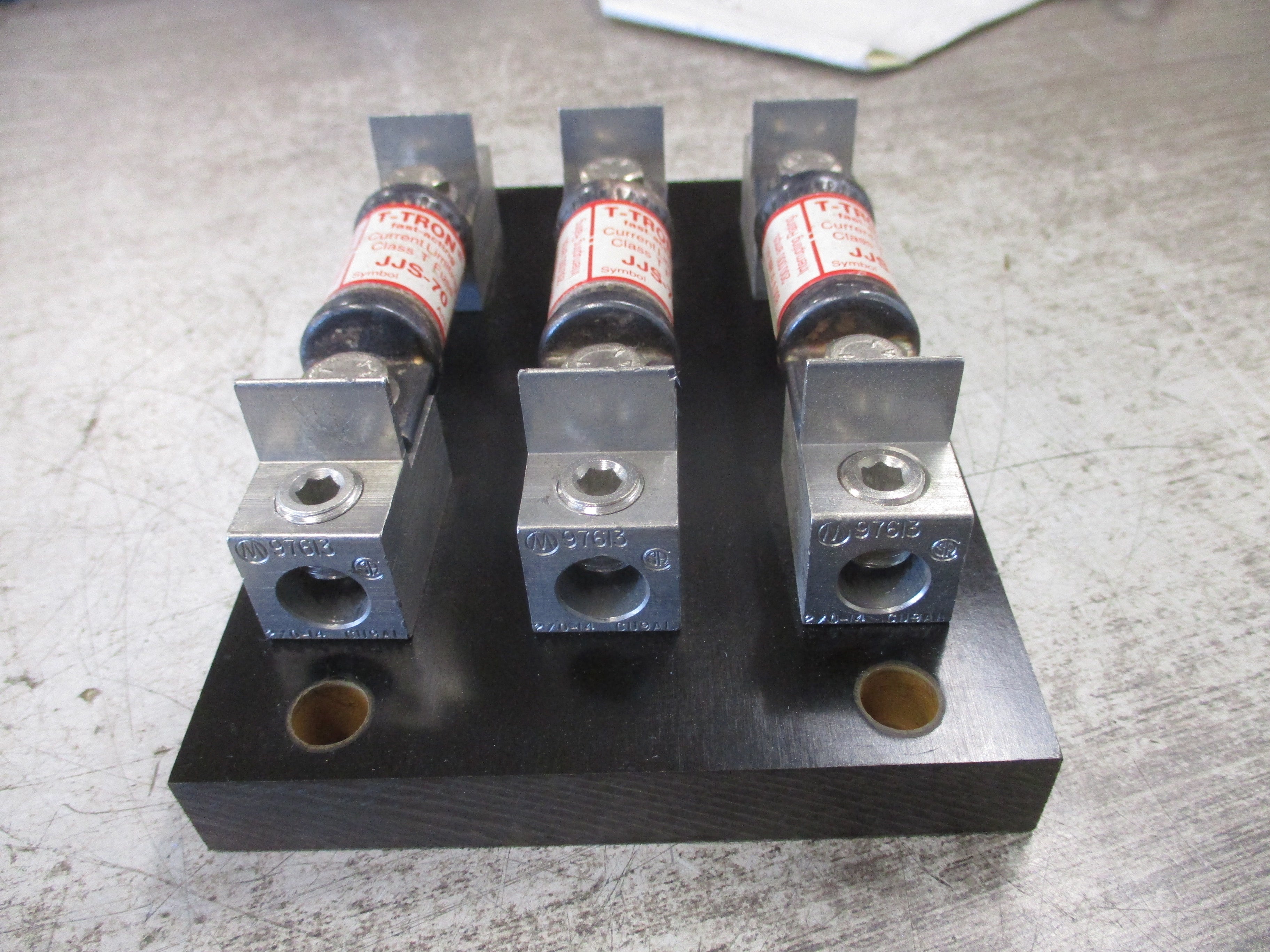 Marathon Fuse Holder w/ Fuses 6T100A3B 100A 600V w/ (3) 70A Fuses Used