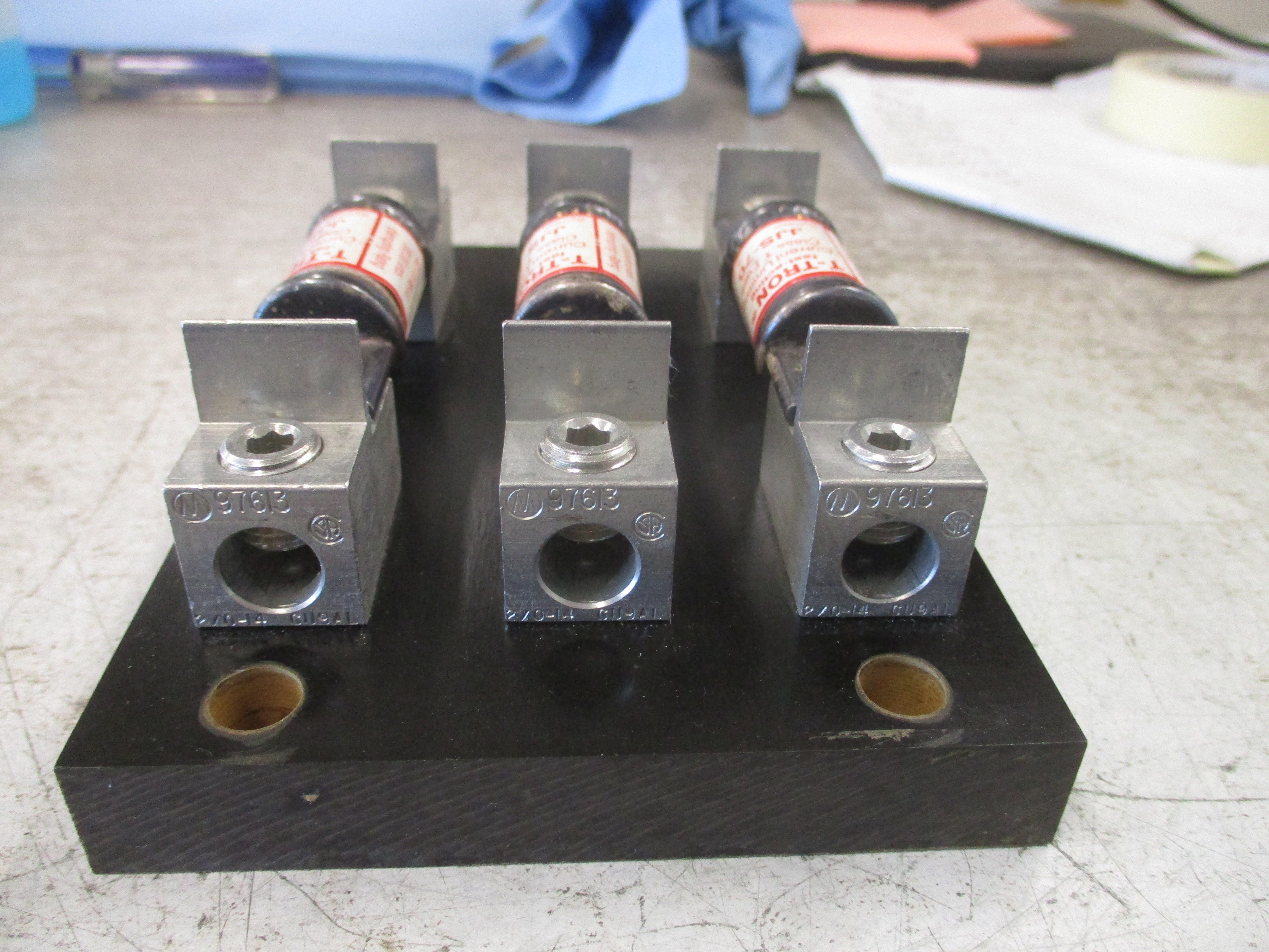 Marathon Fuse Holder w/ Fuses 6T100A3B 100A 600V w/ (3) 70A Fuses Used