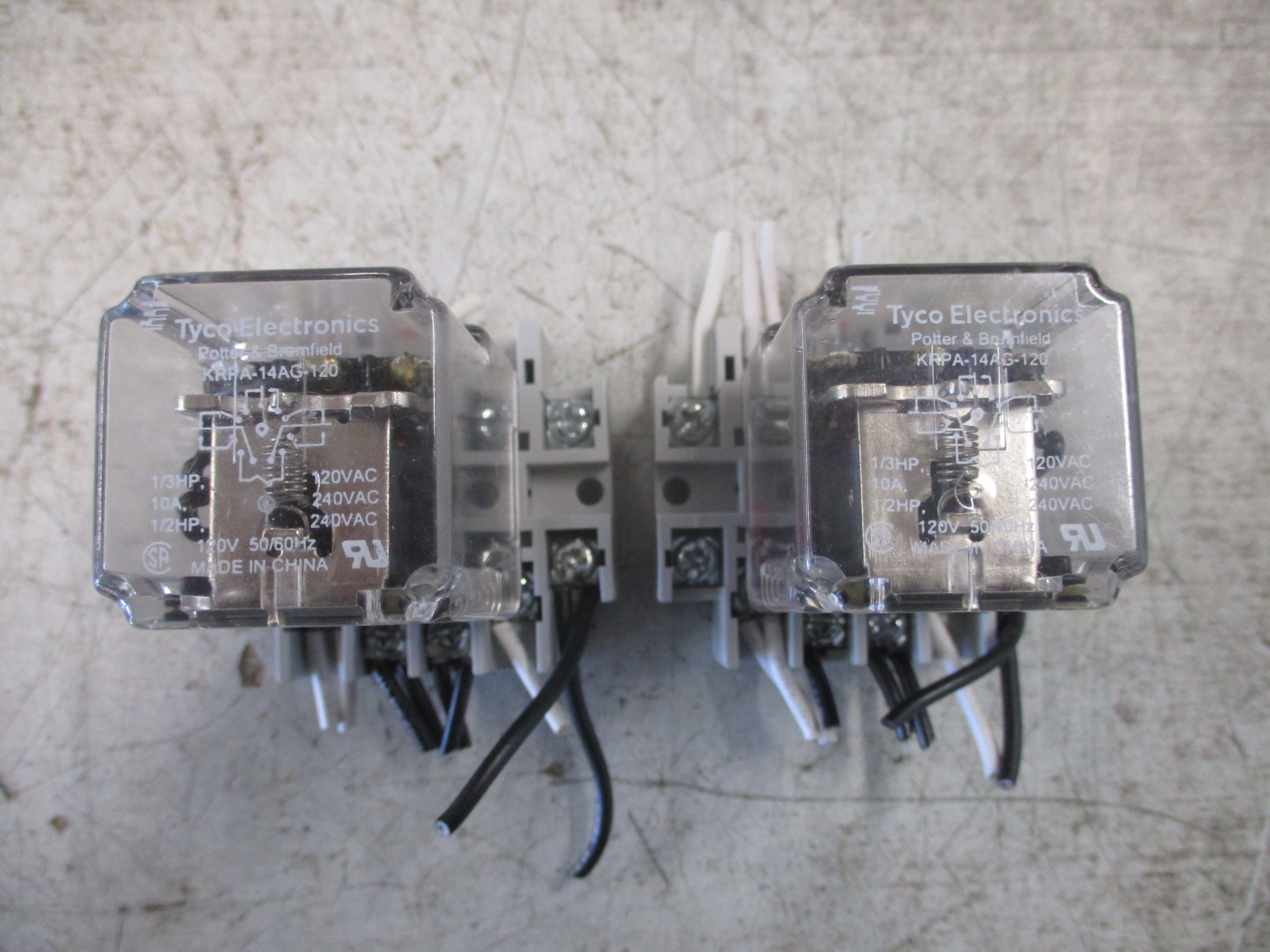 Tyco Potter & Brumfield Relay KRPA-14AG-120 120V Coil W/Base *Lot of 2* Used