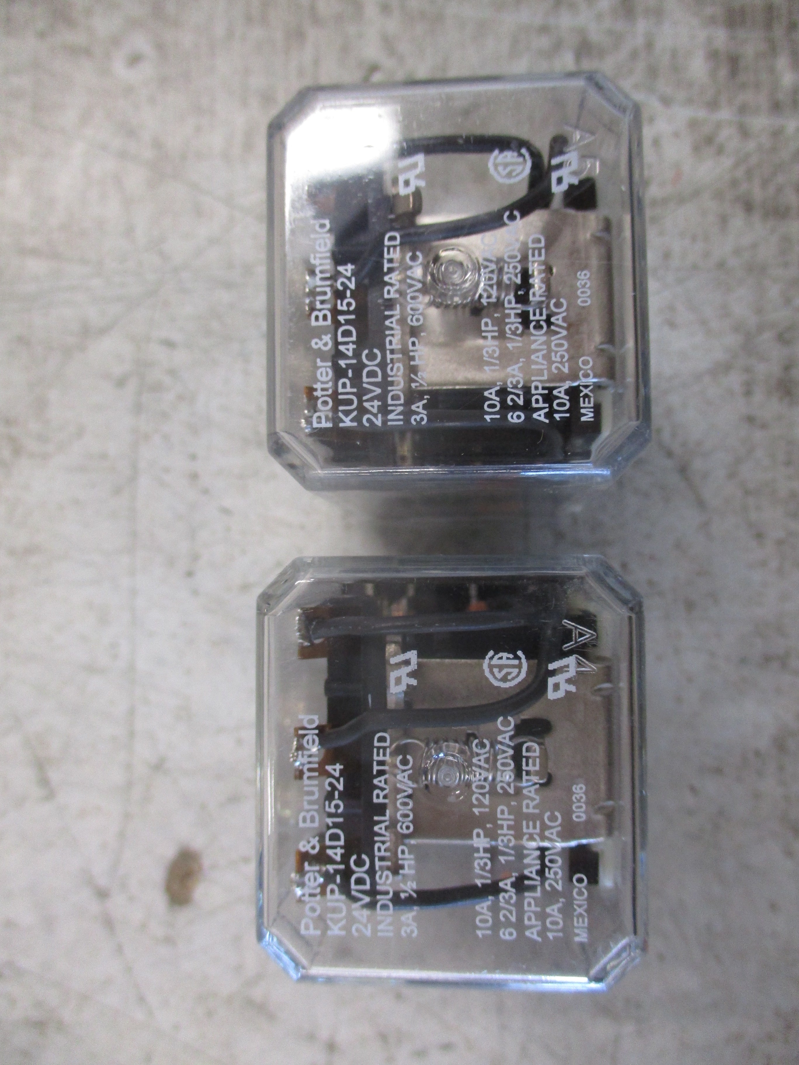 Potter & Brumfield Relay KUP-14D15-24 24VDC Coil *Lot of 2* Used