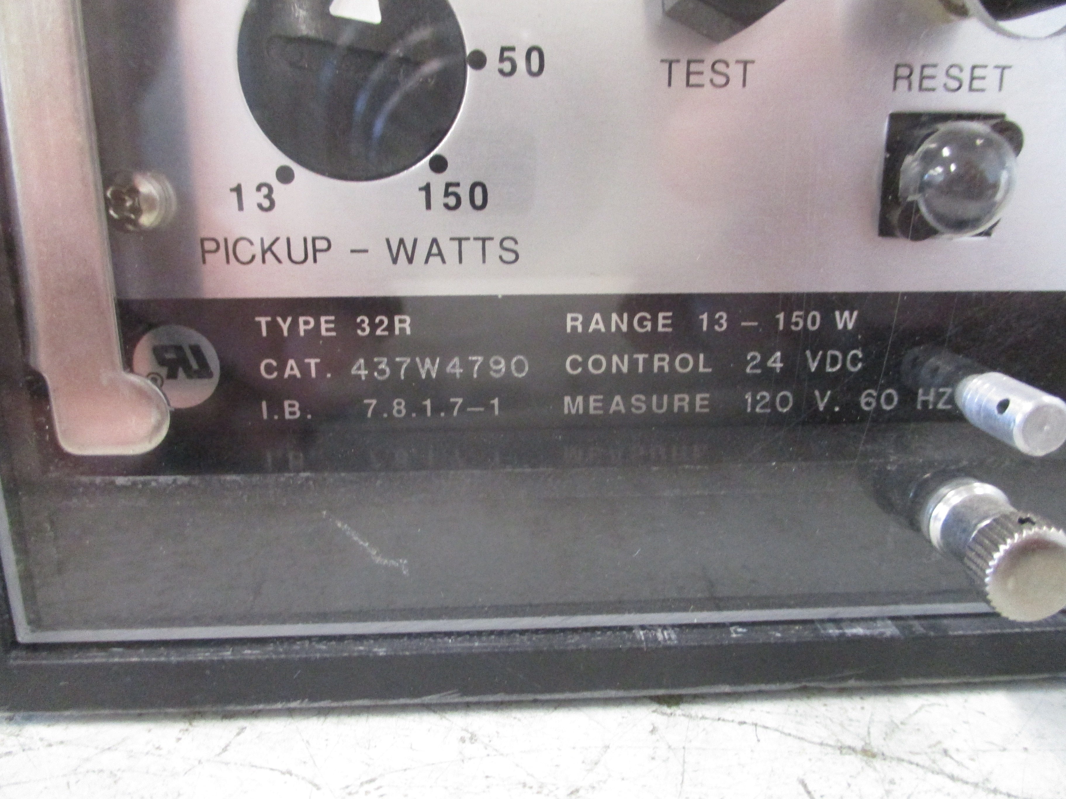 ABB Circuit Shield Reverse Power Relay 437W4790 24VDC Control Range: 13-150W