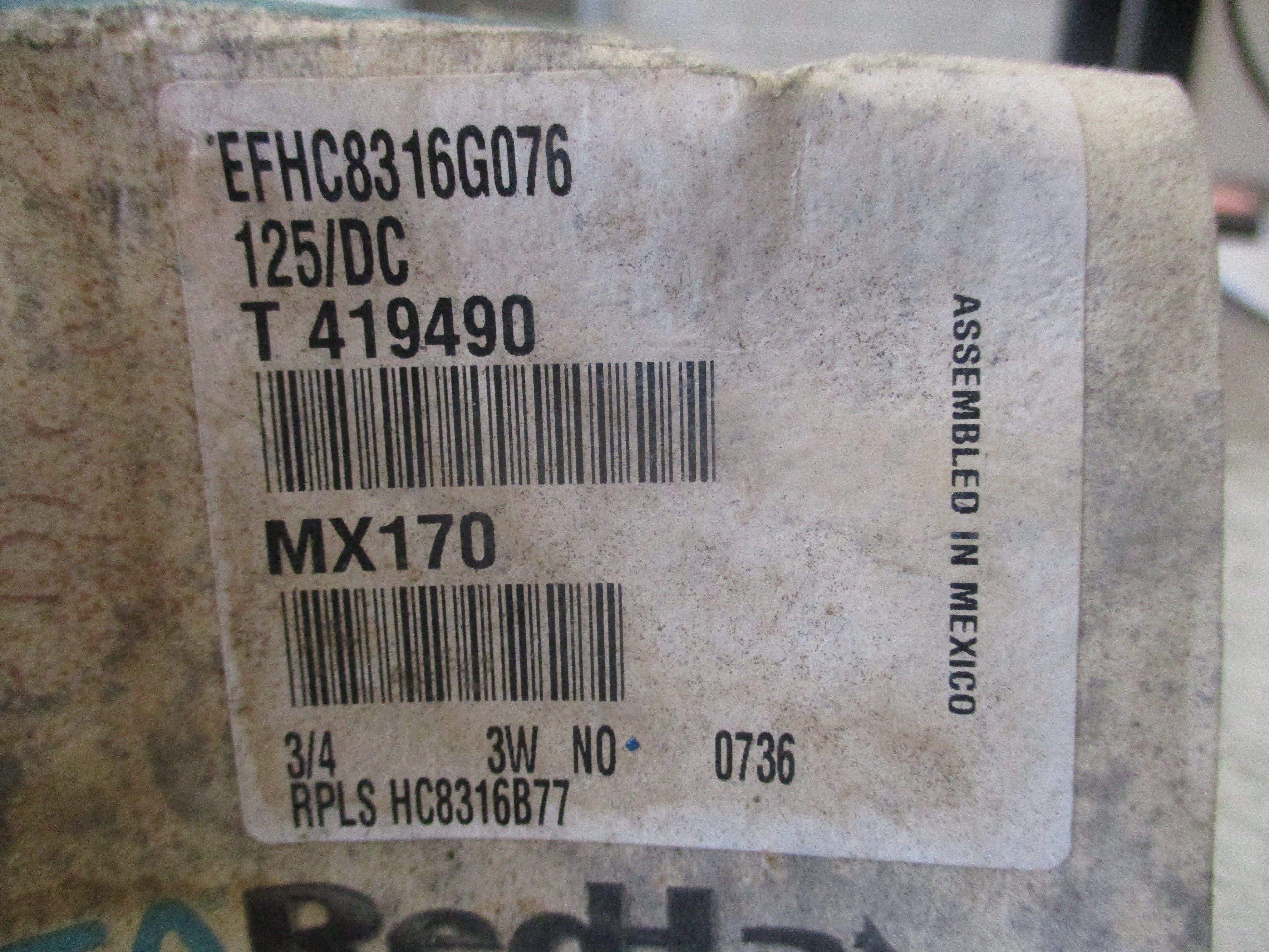 Asco Red Hat Solenoid Valve EFHC8316G076 125VDC Coil New Surplus
