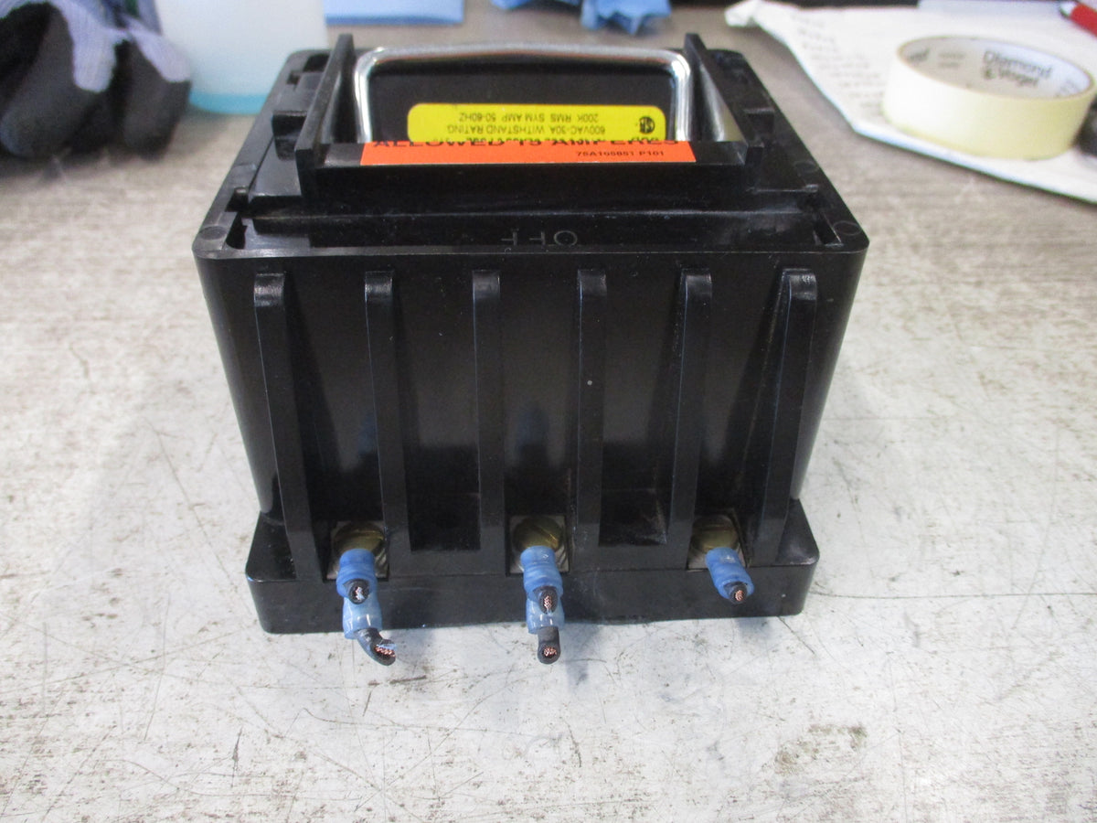 USD Pullout Switch 15149-3 Class J Fuse 600V 30A w/ (3) 6A Fuses Used