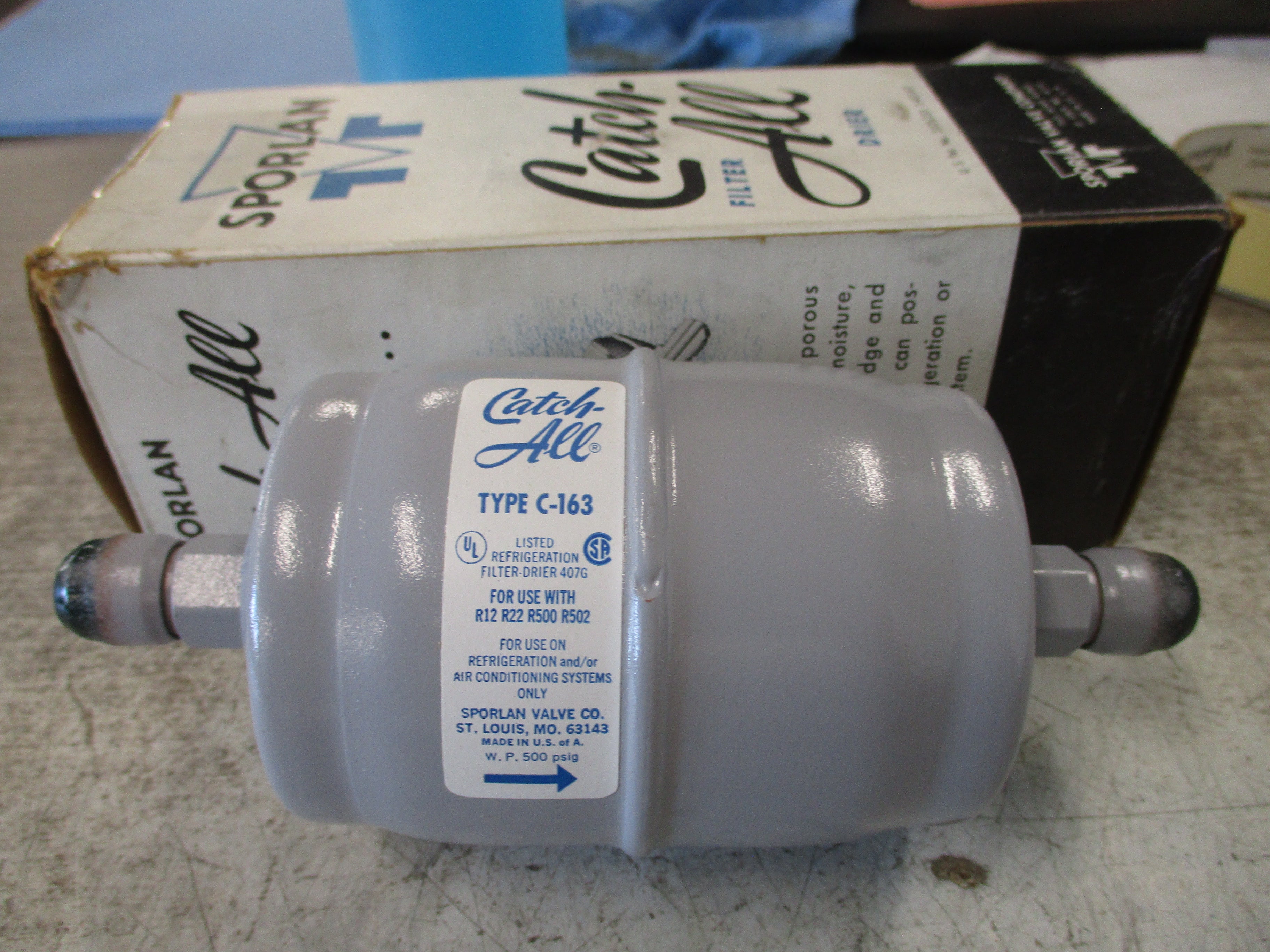 Sporlan Catch-All Filter Drier C-163 3/8" SAE Flare New Surplus