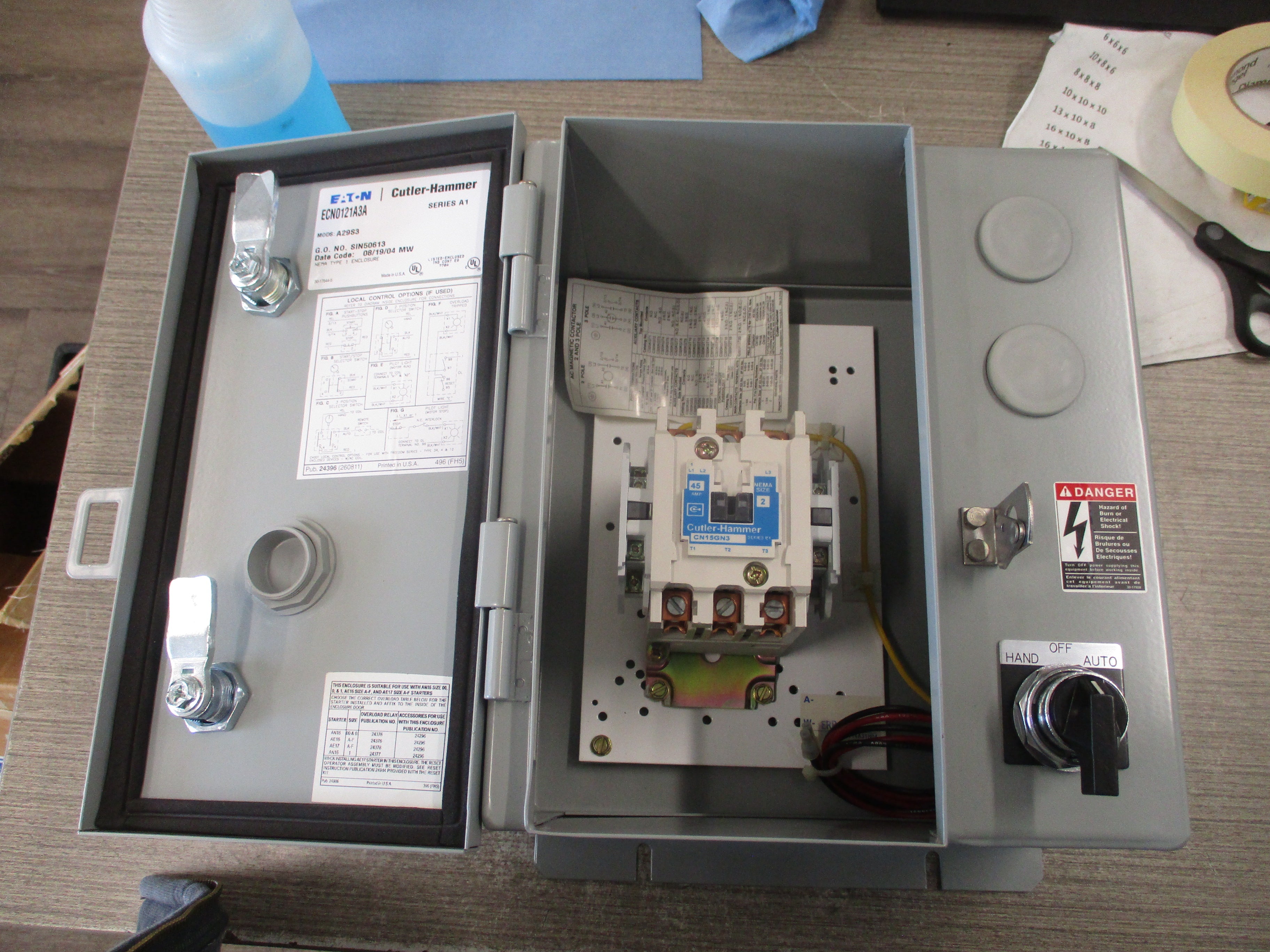 Eaton/Cutler-Hammer Enclosed Size 2 Contactor ENC0121A3A Ser. A1 Mods: A29S3