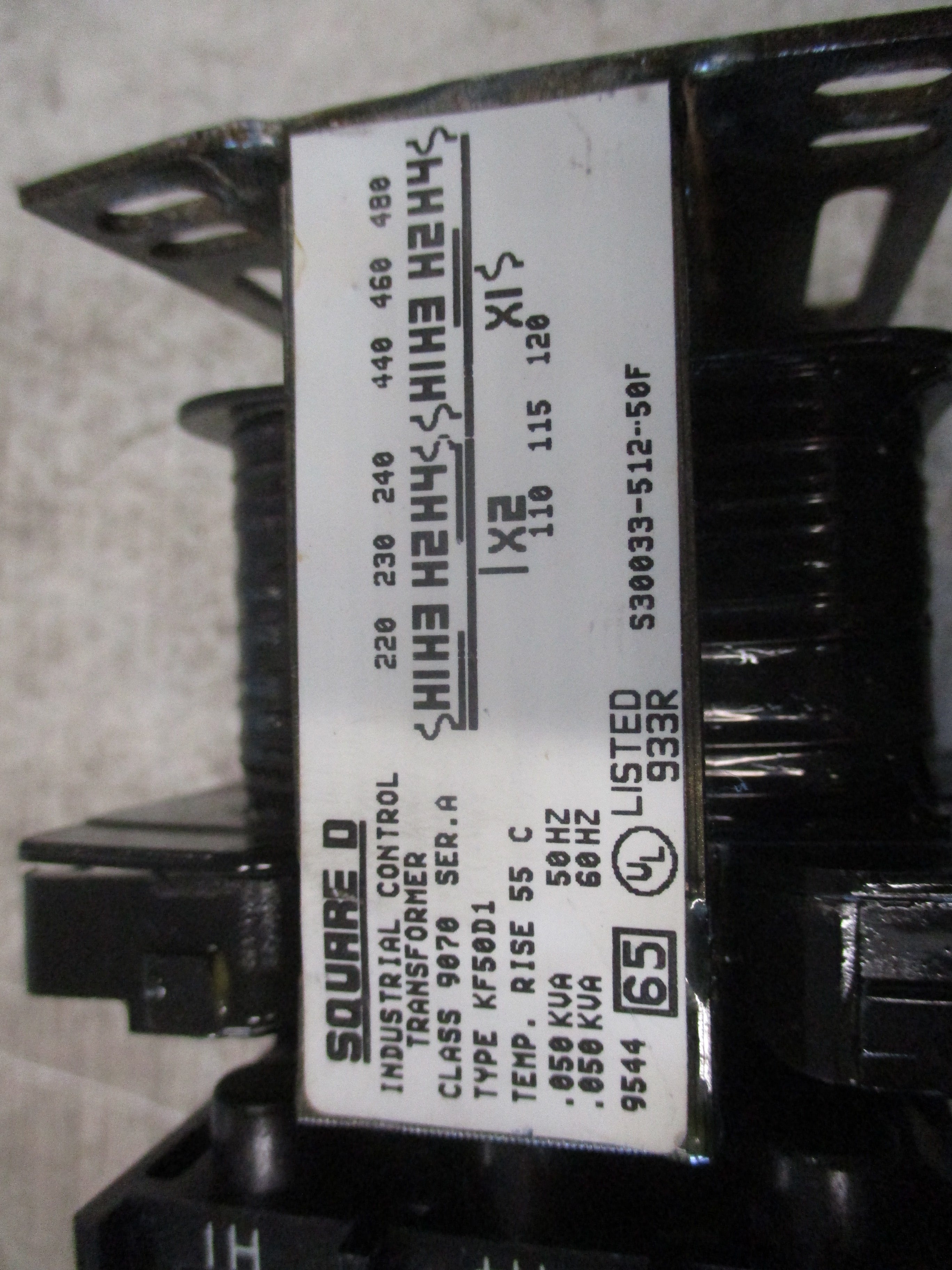 Square D Control Transformer 9070 KF50D1 Ser. A 0.050 KVA Pri: 240/480V