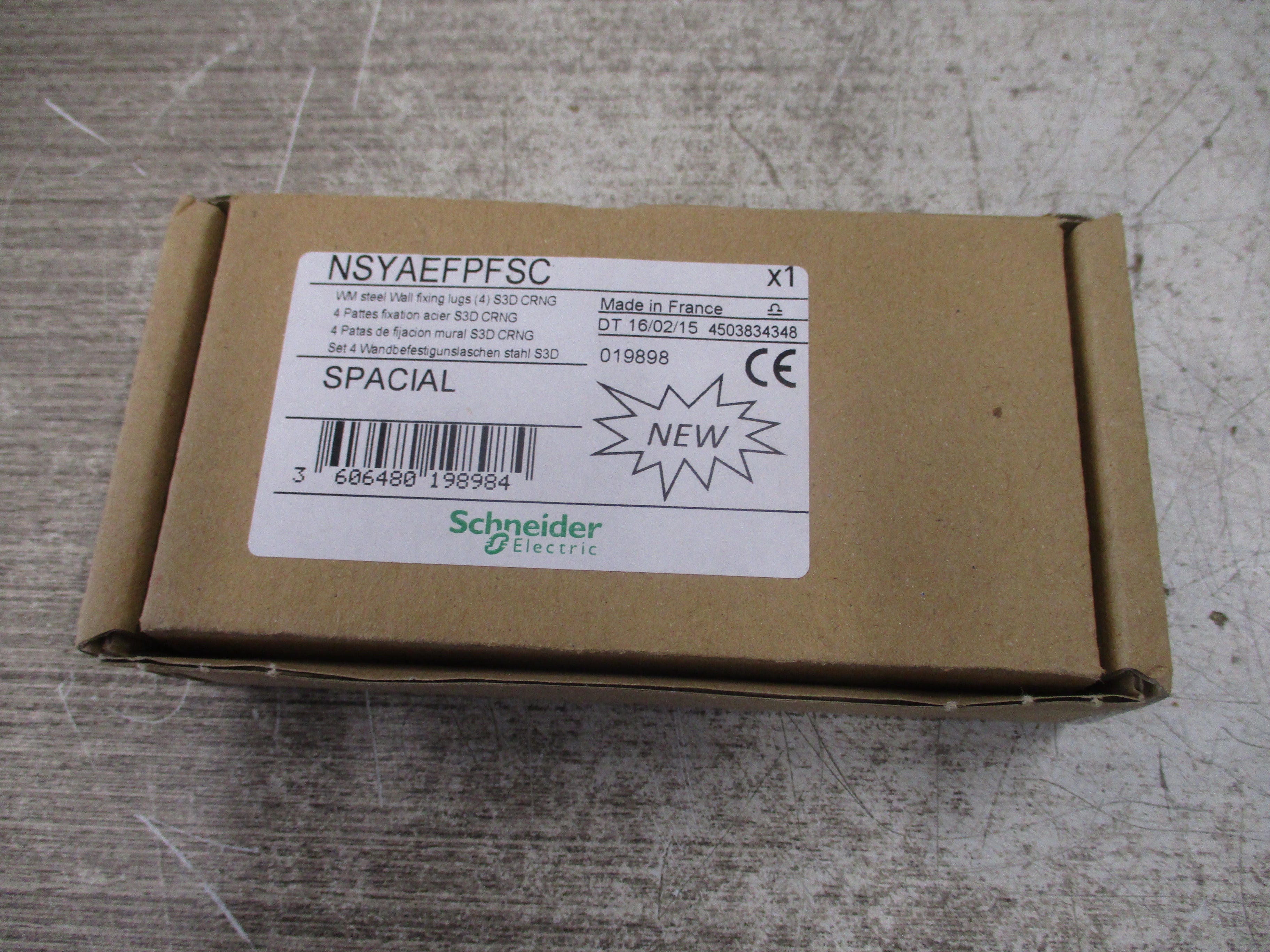 Schneider Electric WM Steel Wall Fixing Lugs NSYAEFPFSC *Set of 4* New Surplus