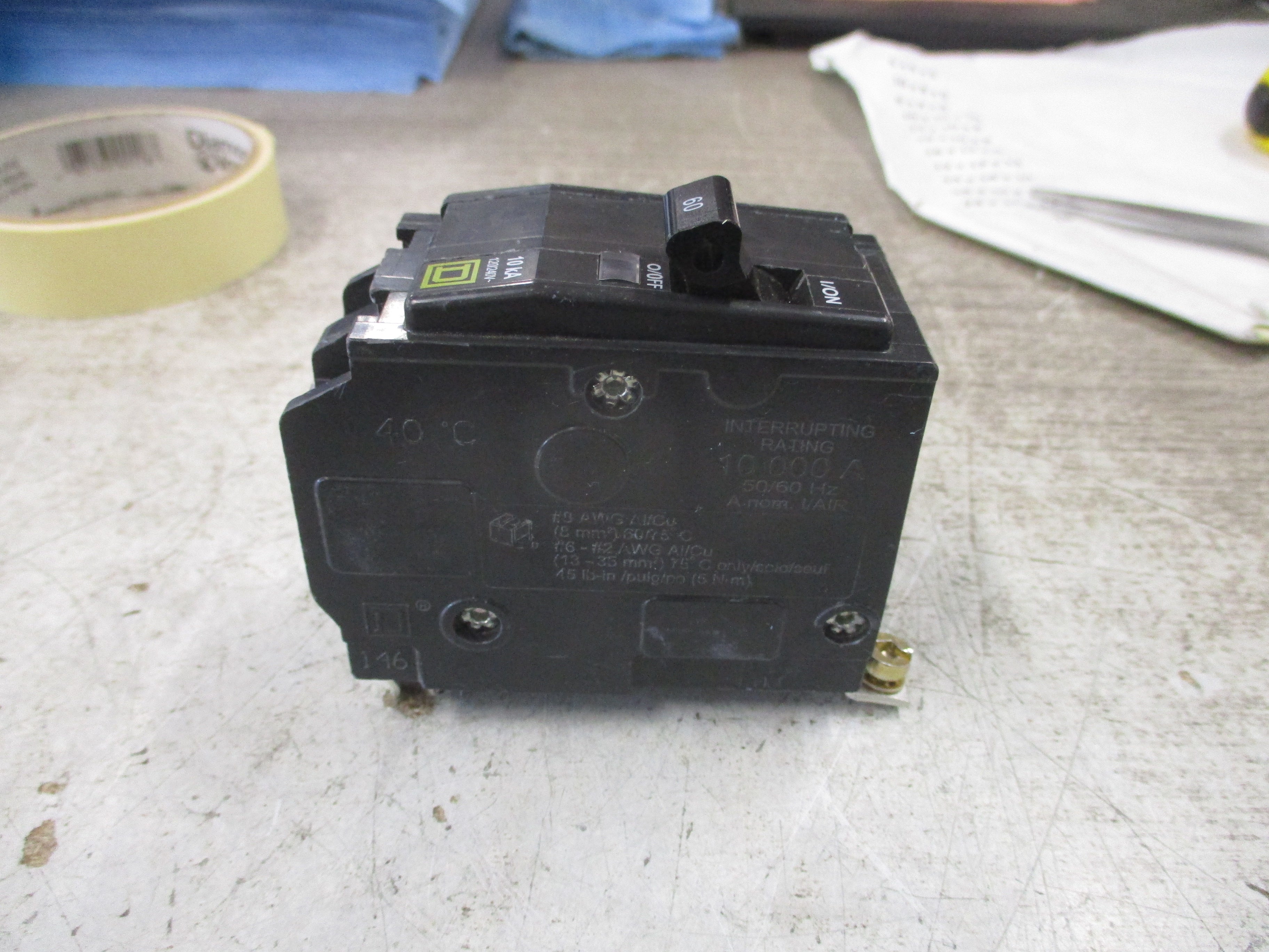 Square D Bolt-On Circuit Breaker QOB260 60A 120/240V 2P Used