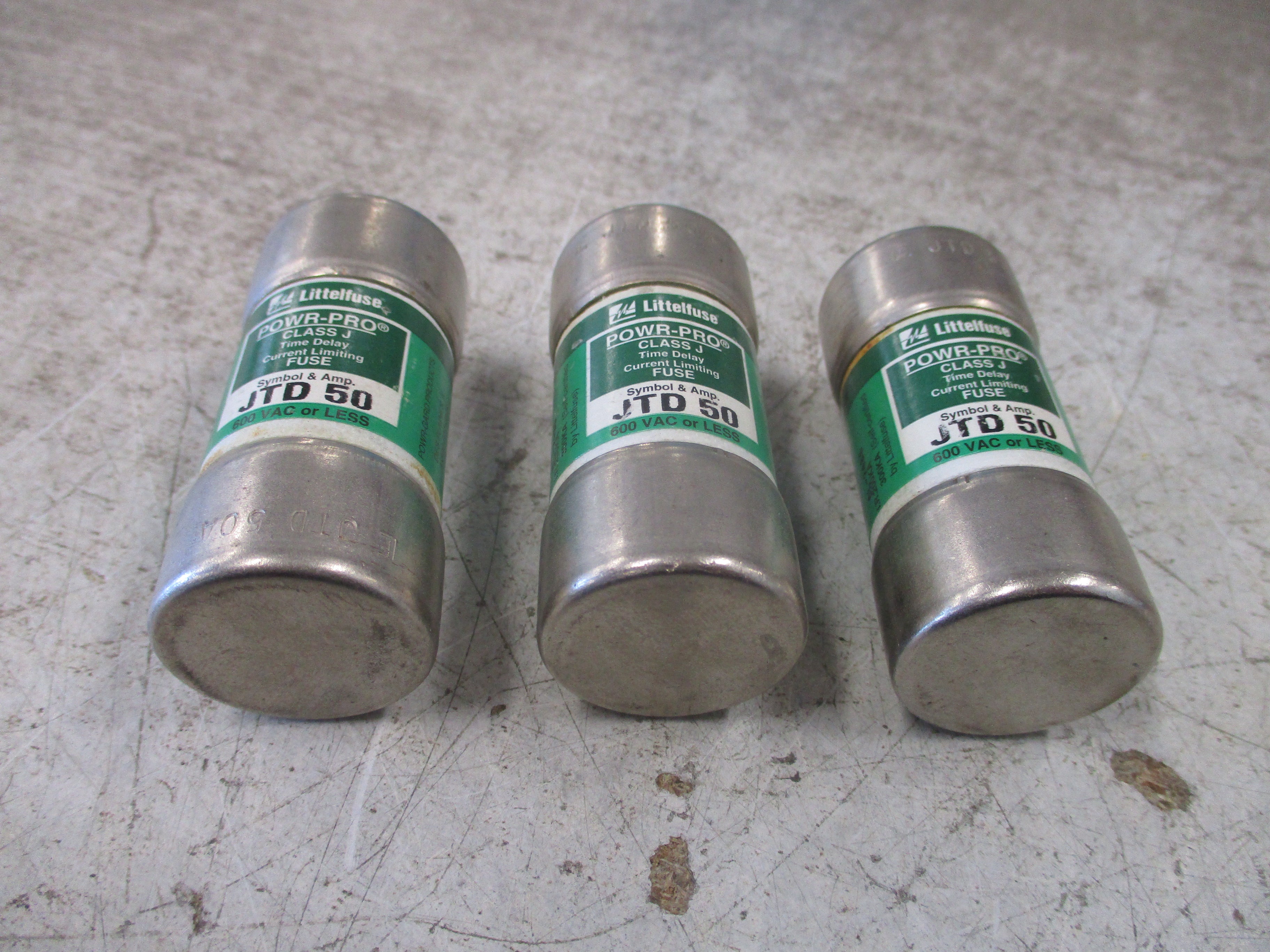 Littelfuse Powr-Pro Fuse JTD 50 600V 50A *Lot of 3* Used