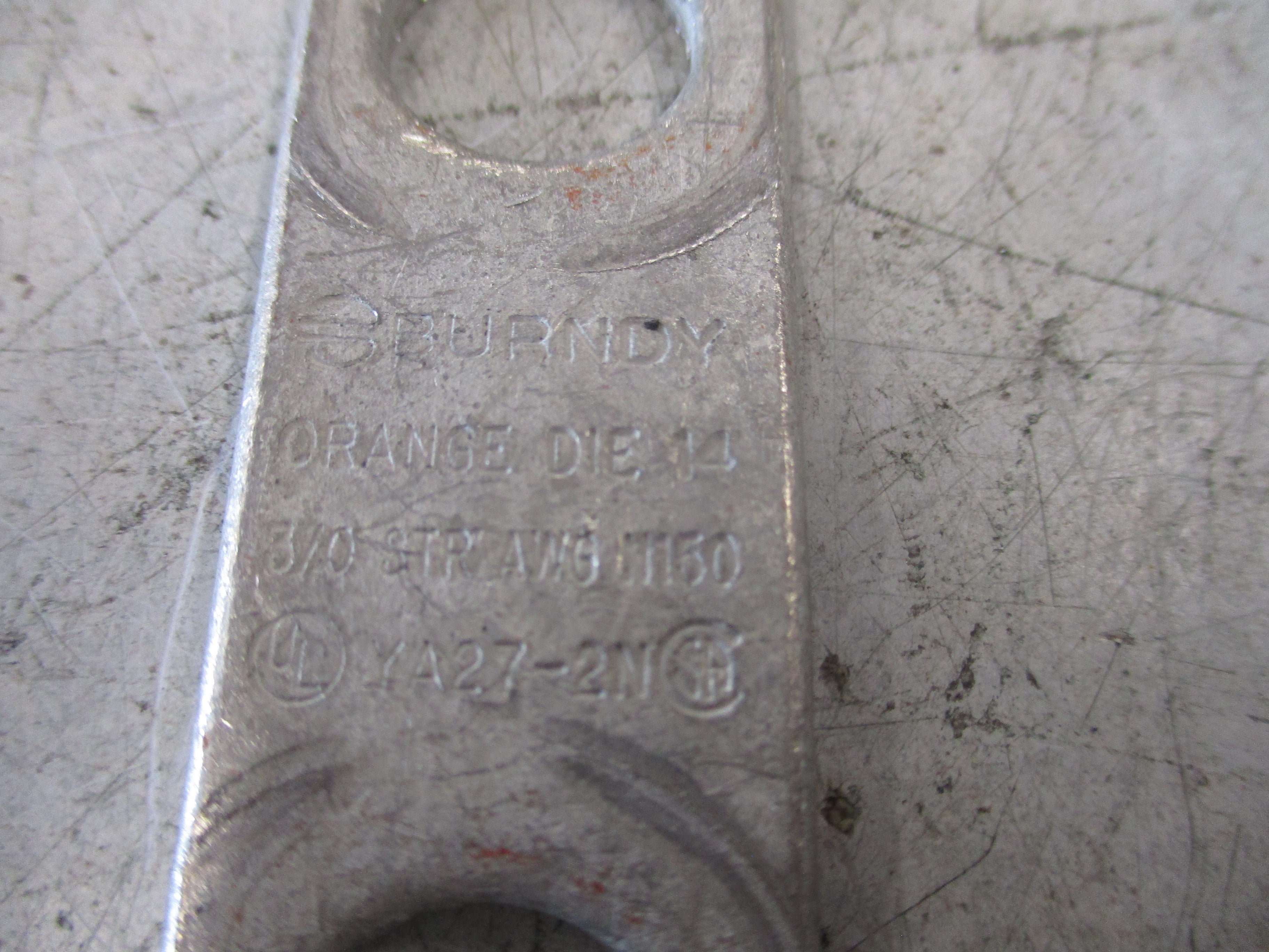 Burndy Crimp Lug YA27-2N 3/0 STR AWG 2-Hole *No Box* *Lot of 2* New Surplus