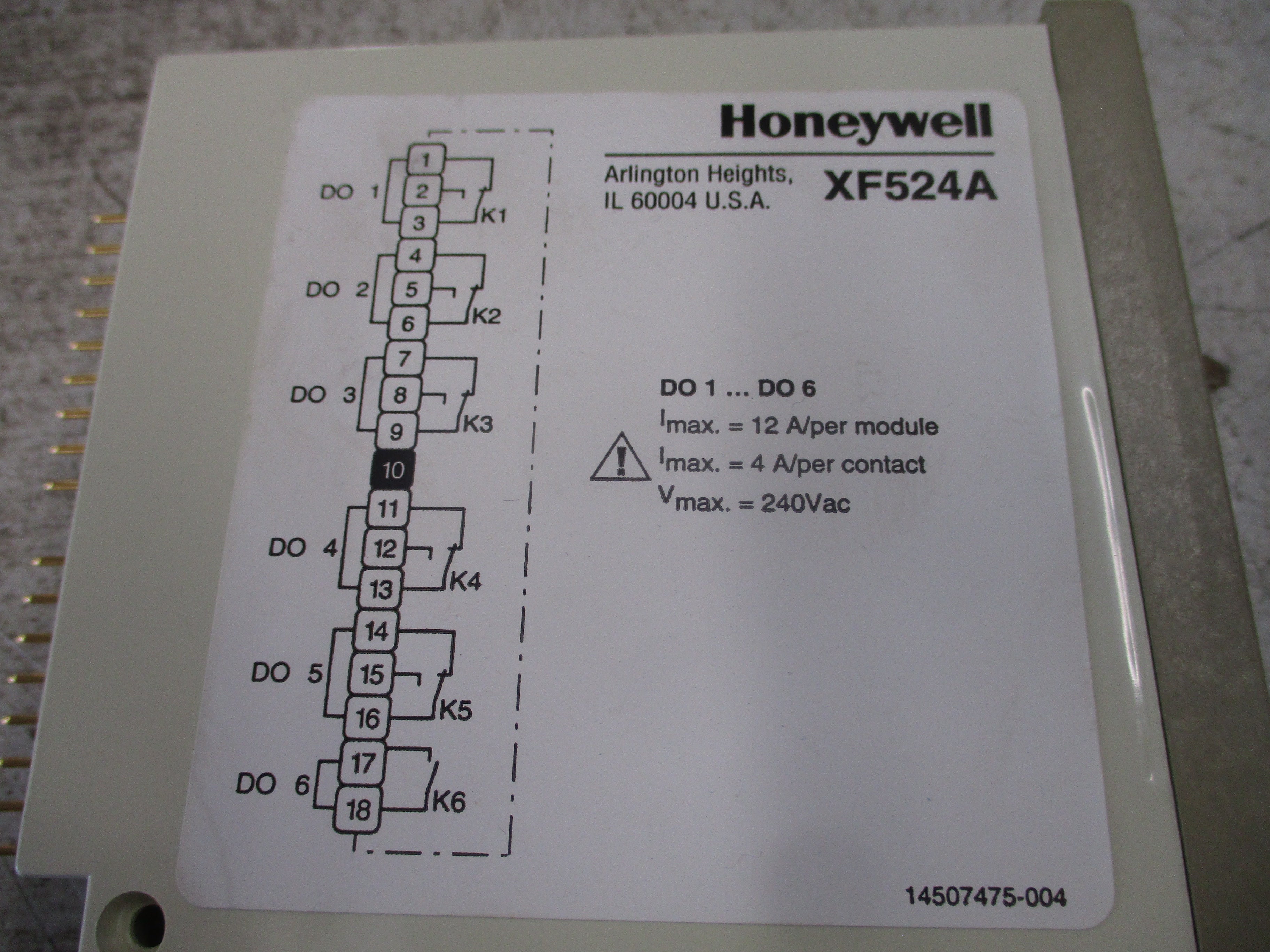 Honeywell Digital Output Module XF524A Used