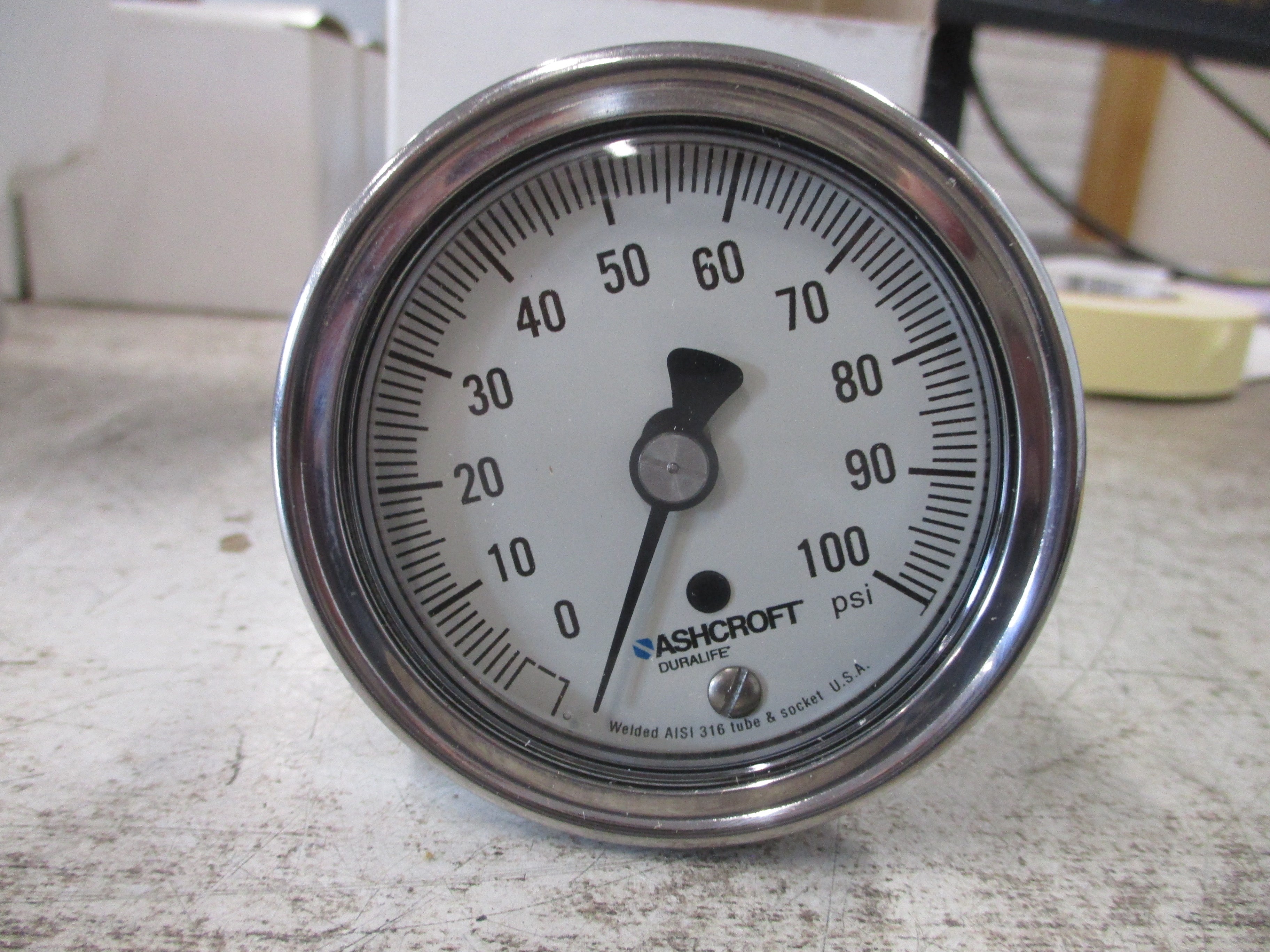 Ashcroft Industrial Duralife Pressure Gauge 25-1009-SW-02B-100# Range: 0-100PSI