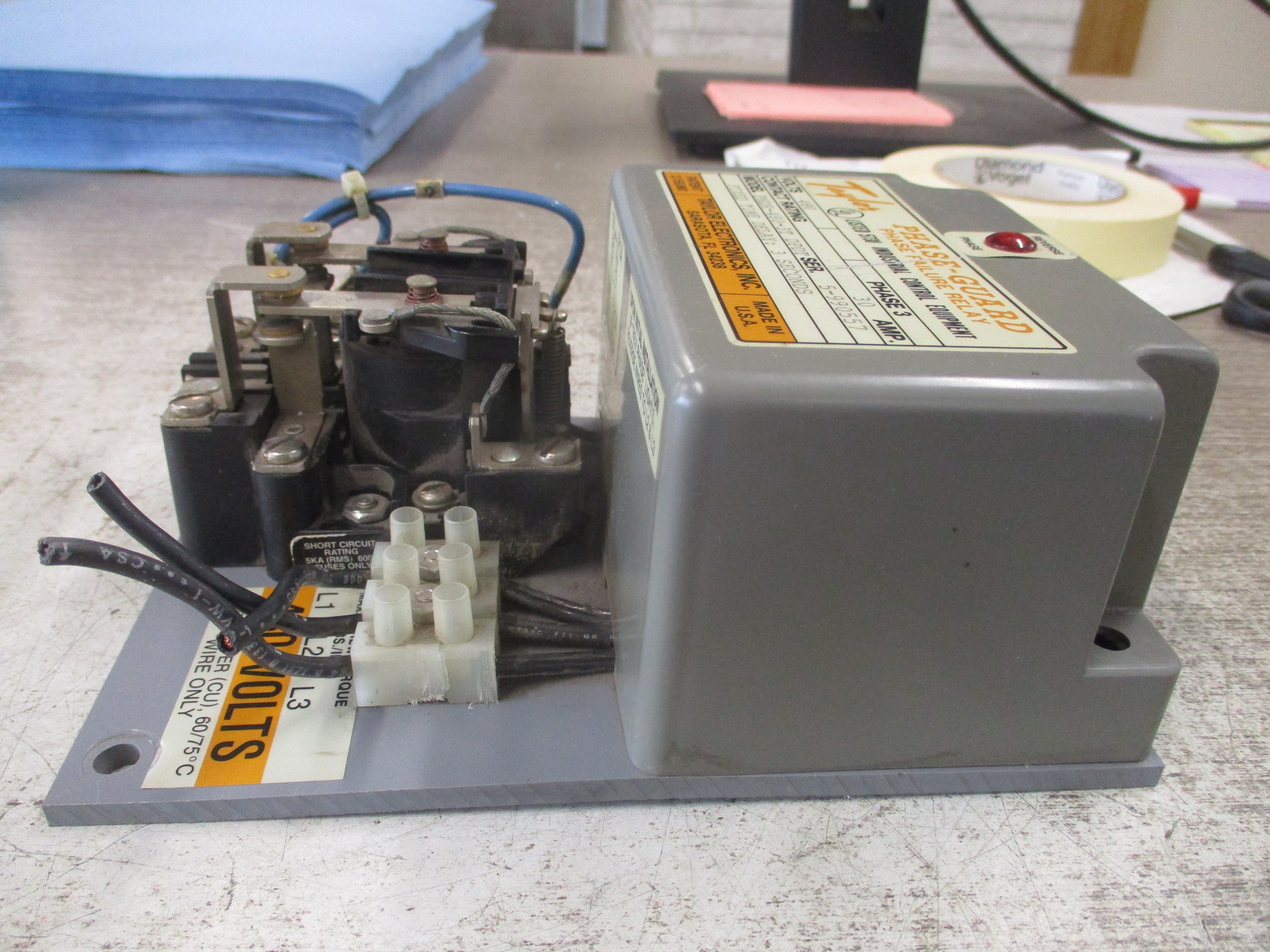 Taylor Phase-Guard Phase Failure Relay PNDR-480-3T DPDT 480V 30A 3Ph