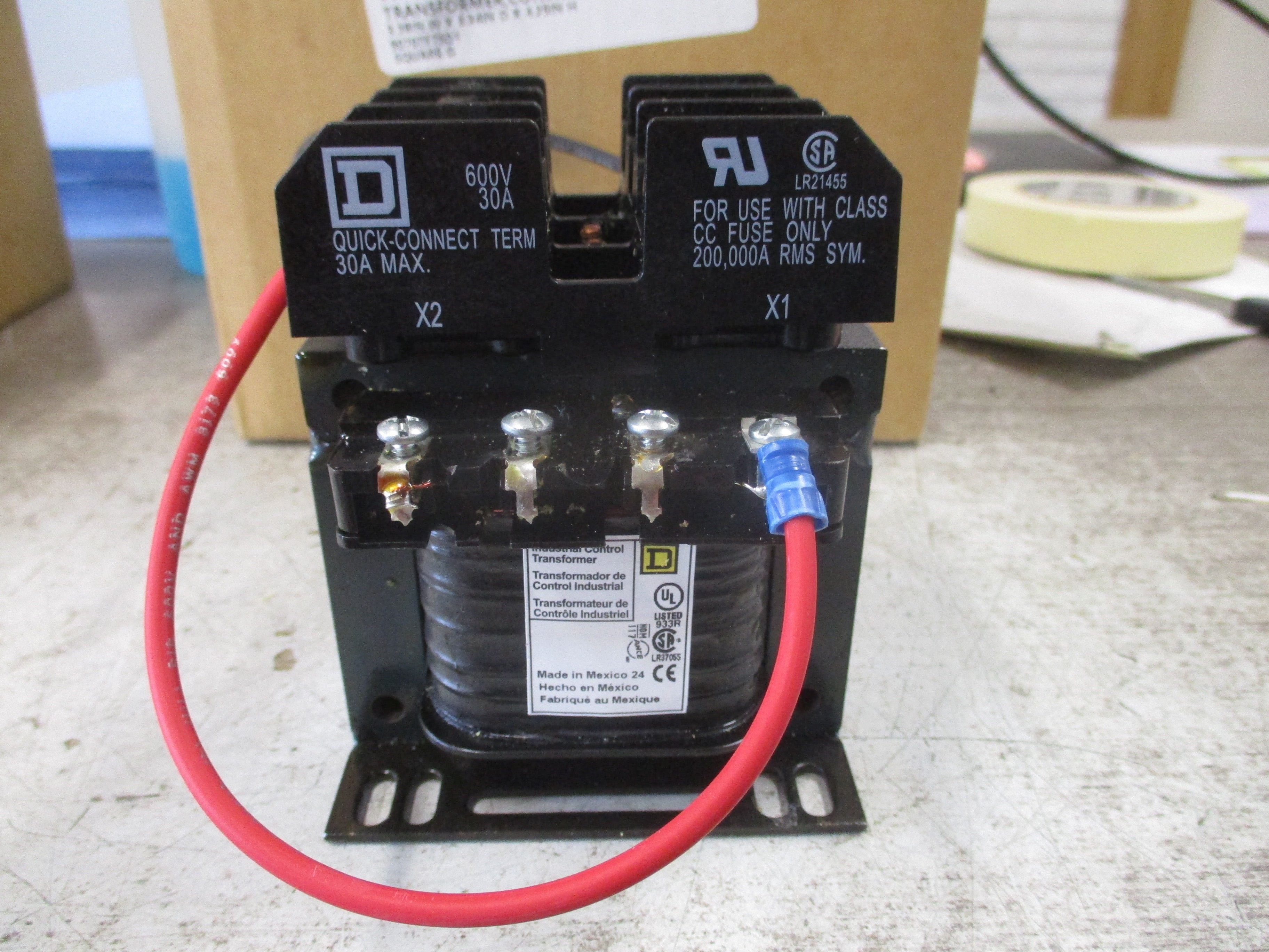 Square D Control Transformer 9070TF75D1 0.075KVA Pri: 240/480V Sec: 120V 50/60Hz