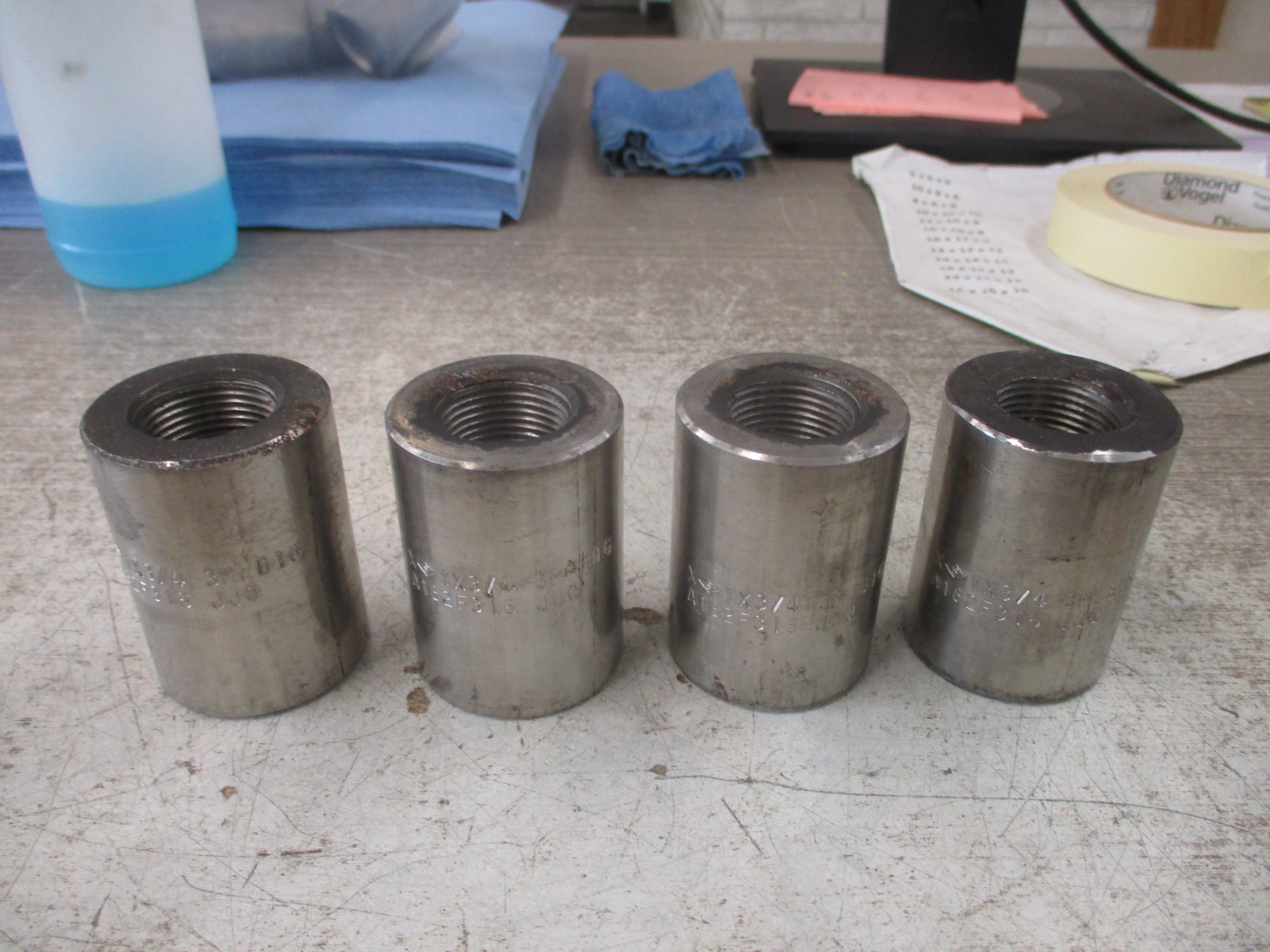 Smith-Cooper Reducer Coupling 1X3/4 3M B16 Size: 1" to 3/4" *Lot of 4* Used