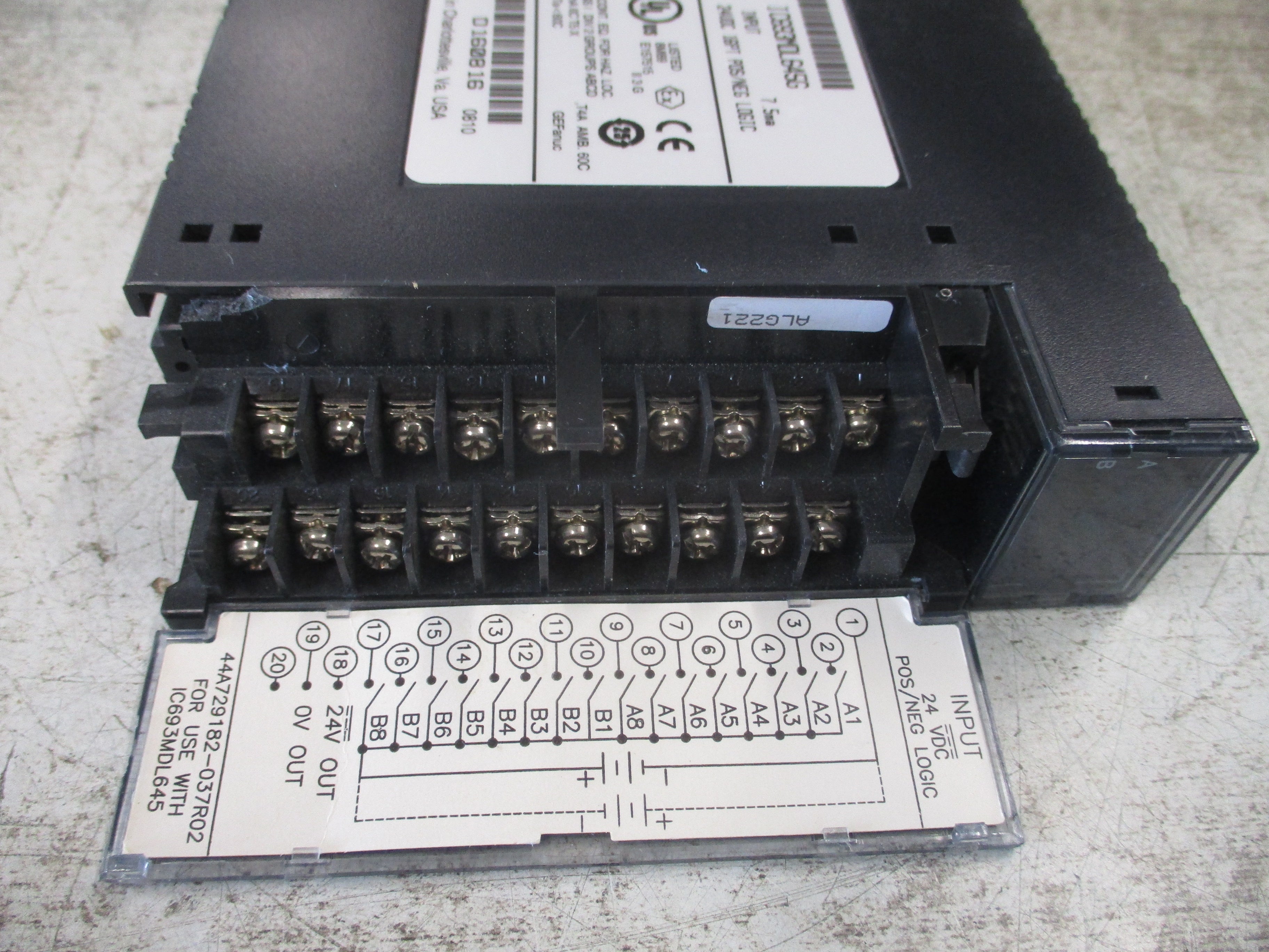 GE Fanuc Input Module IC693MDL645G 24VDC 16 PT *Broken Cover Support* Used