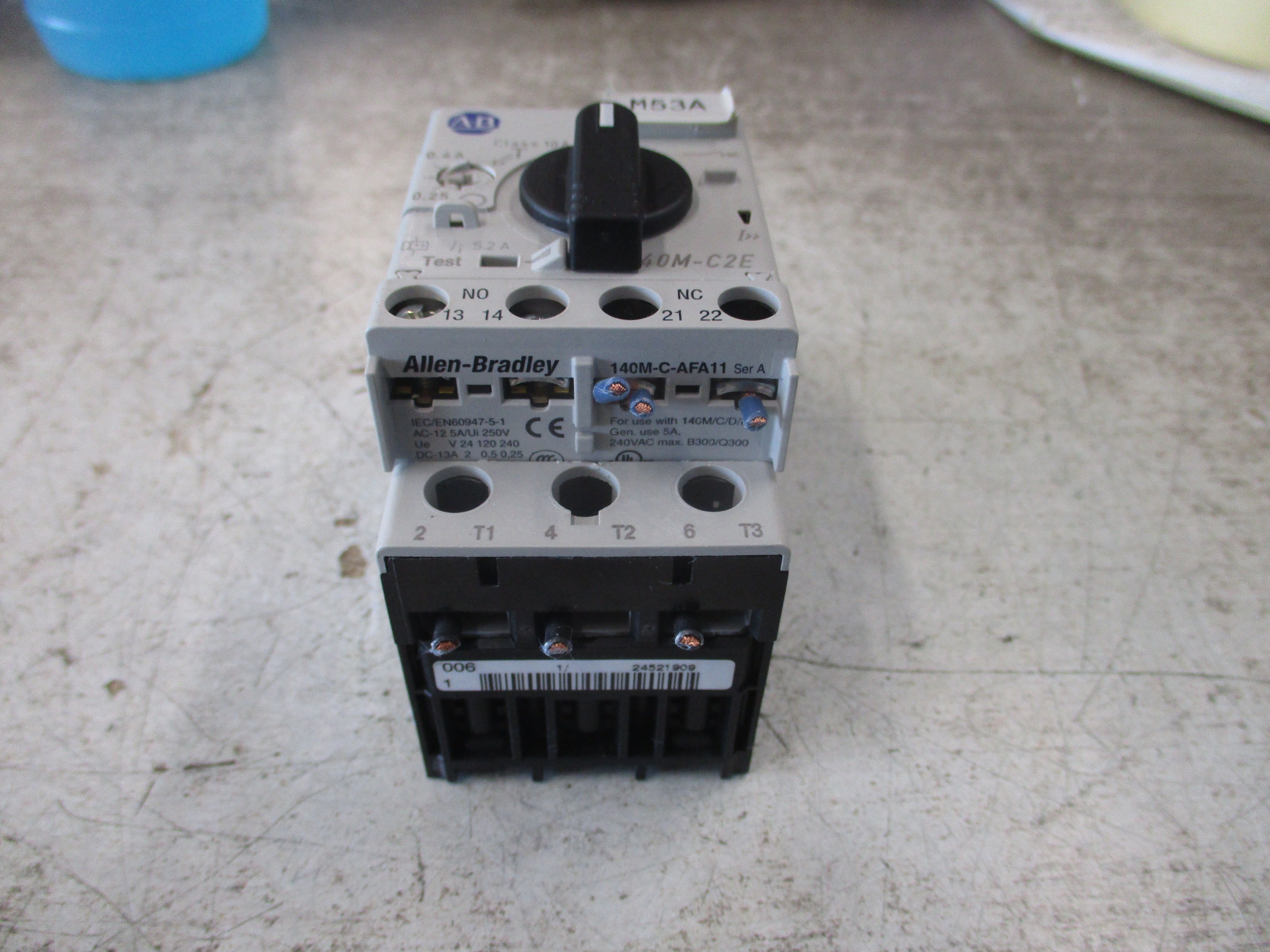 Allen-Bradley Manual Motor Protector 140M-C2E-A40 Ser. C Trip: 0.25-0.4A Used