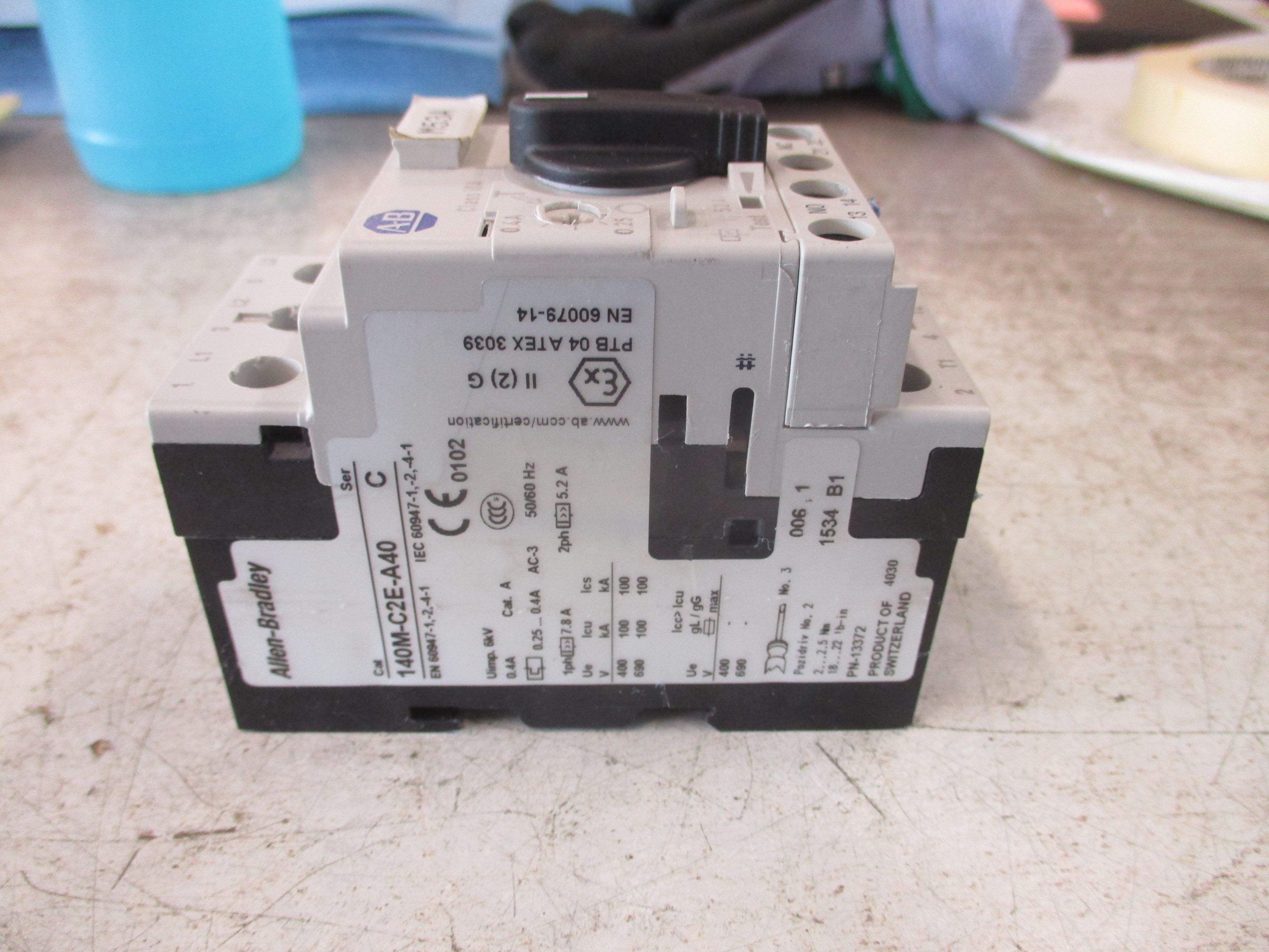 Allen-Bradley Manual Motor Protector 140M-C2E-A40 Ser. C Trip: 0.25-0.4A Used