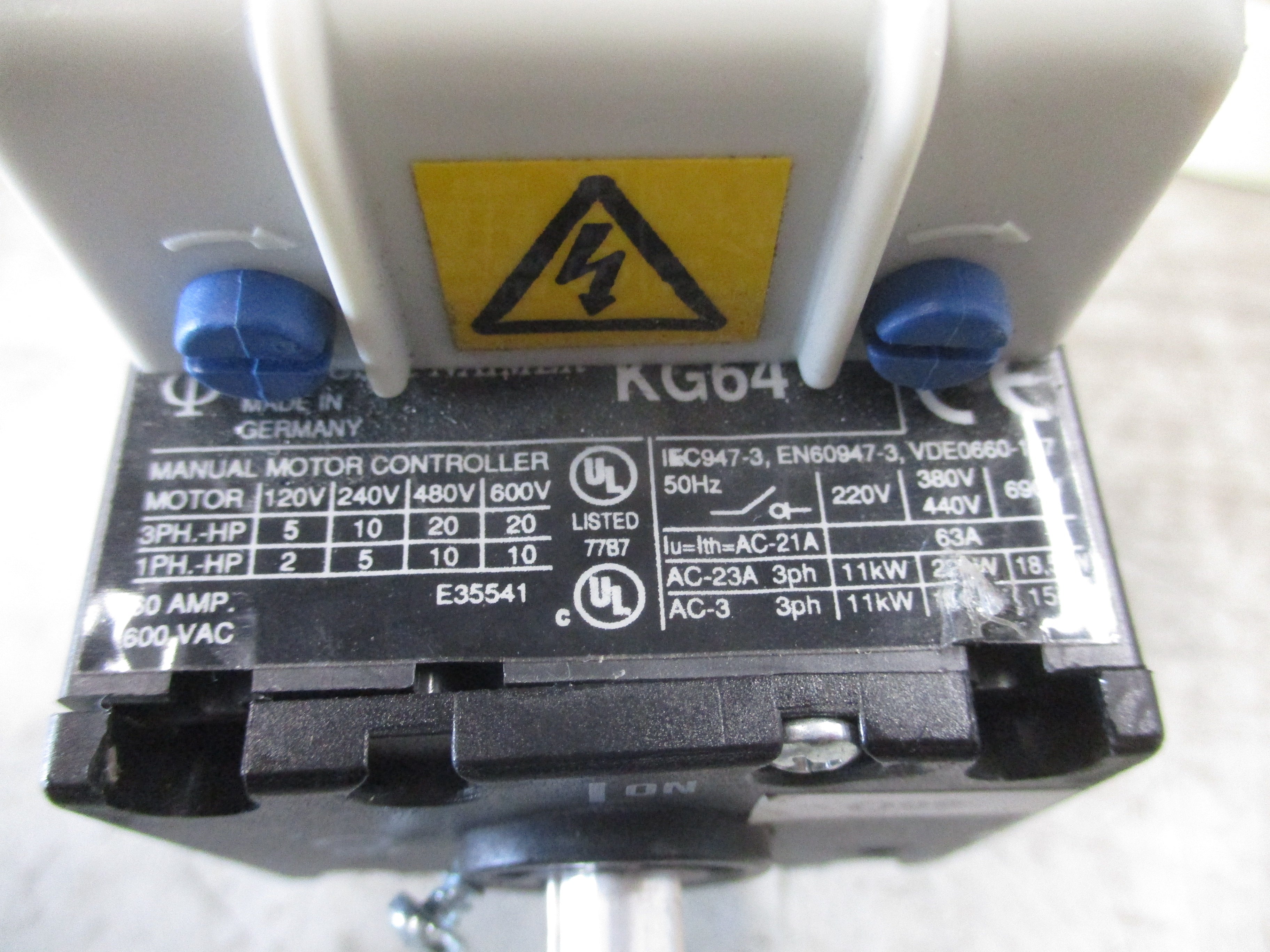 Kraus & Naimer Disconnect Switch KG64 60A 600V Used