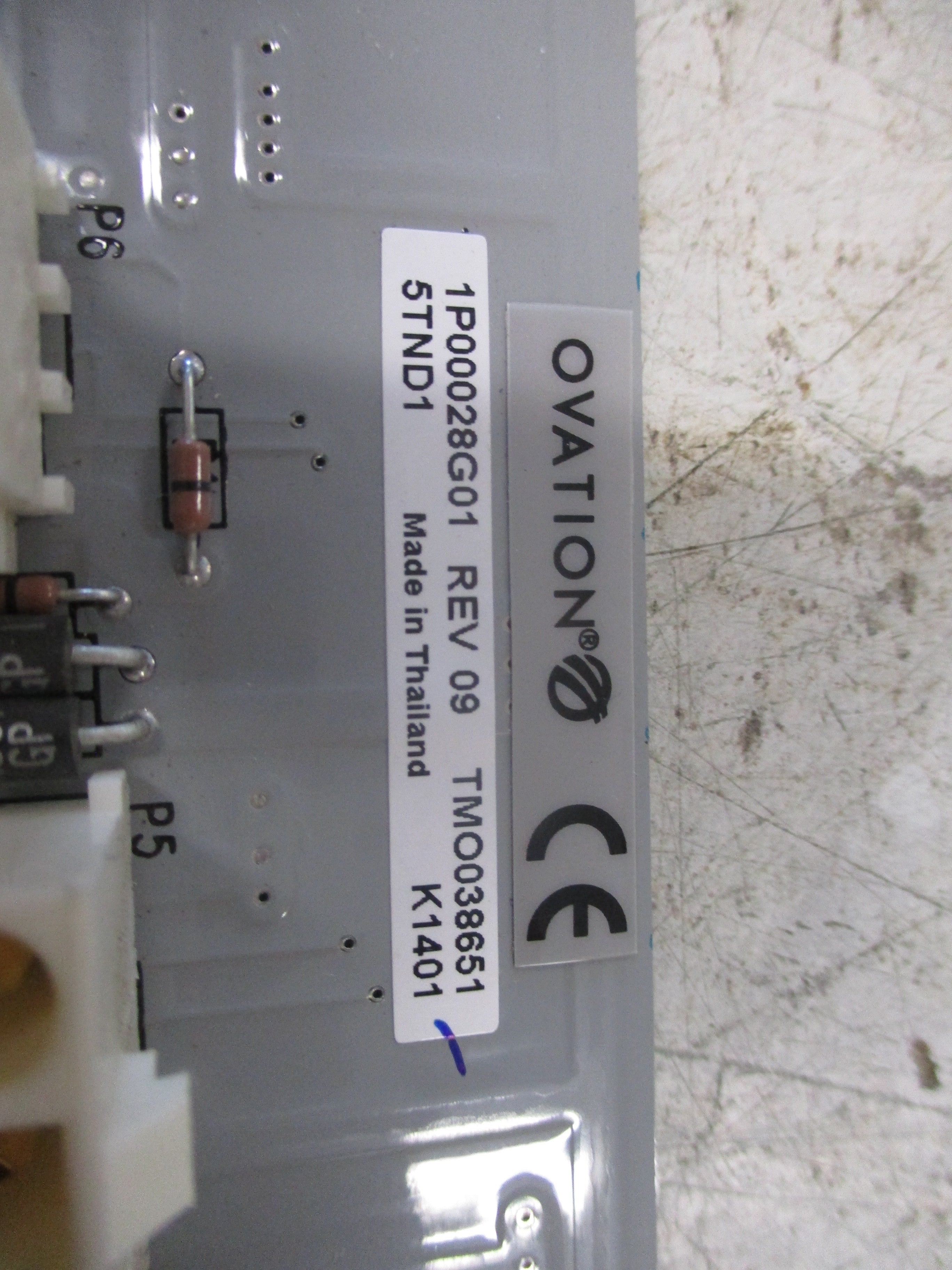 Ovation Local I/O Transition Panel 1P00028G01 Rev. 09 Used