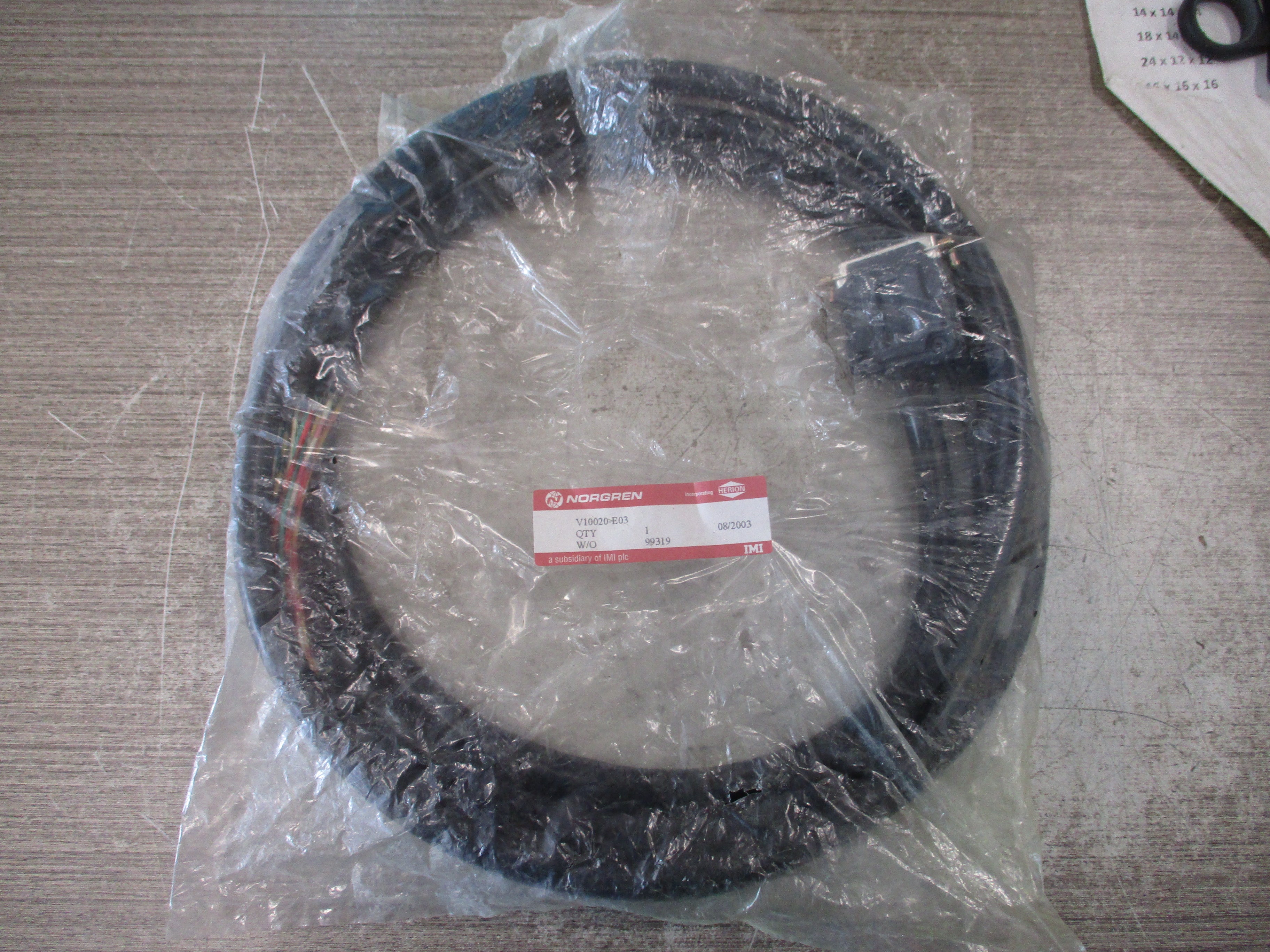 Norgren D-Connector Cable V10020-E03 25-Pin *No Box* New Surplus