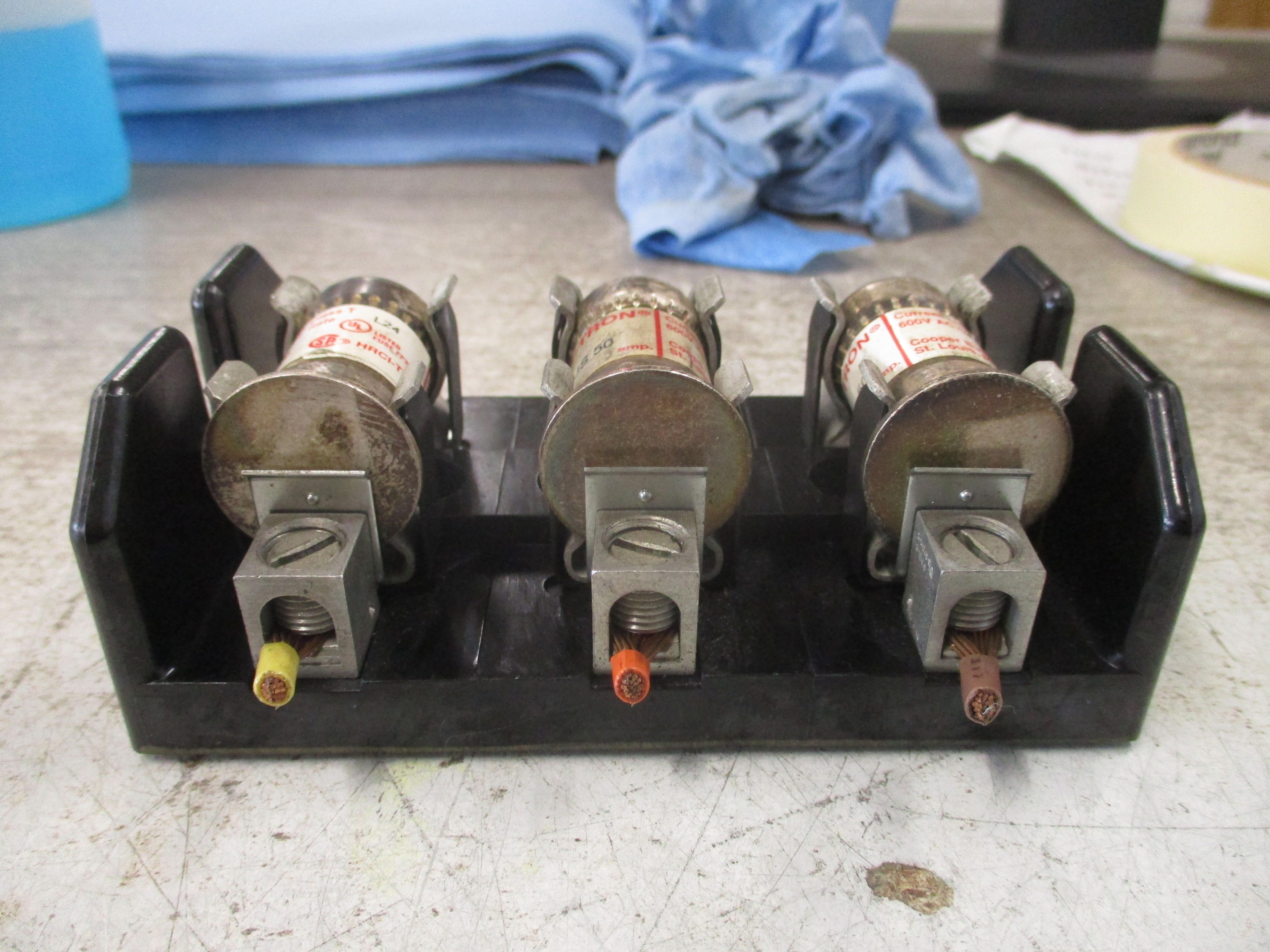 Buss Fuse Holder T60060-3CR 60A 600V 3P (3) 50A Fuses Used
