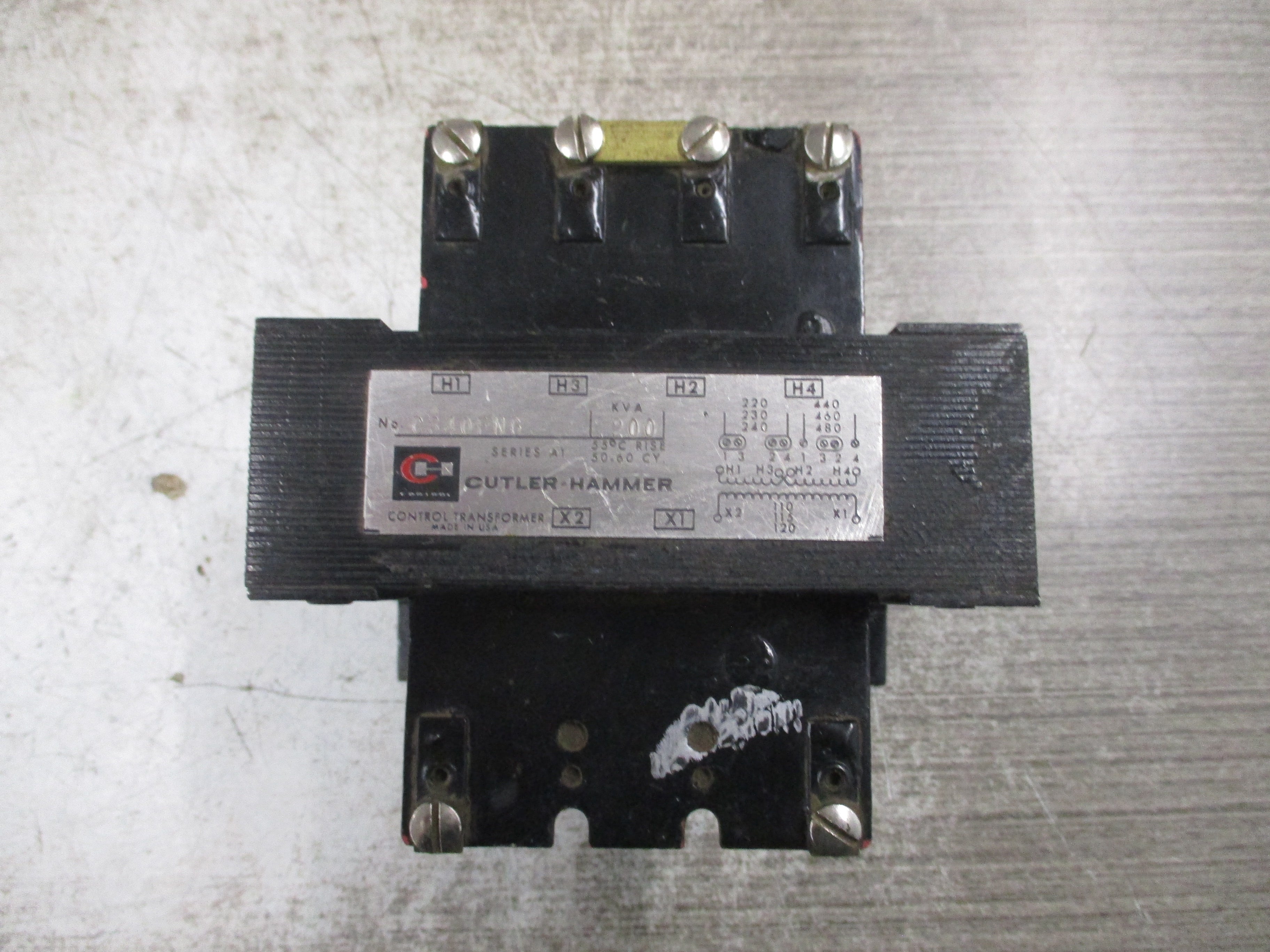 Cutler-Hammer Control Transformer C340FNG 0.200KVA Pri: 240/480V Sec: 120V