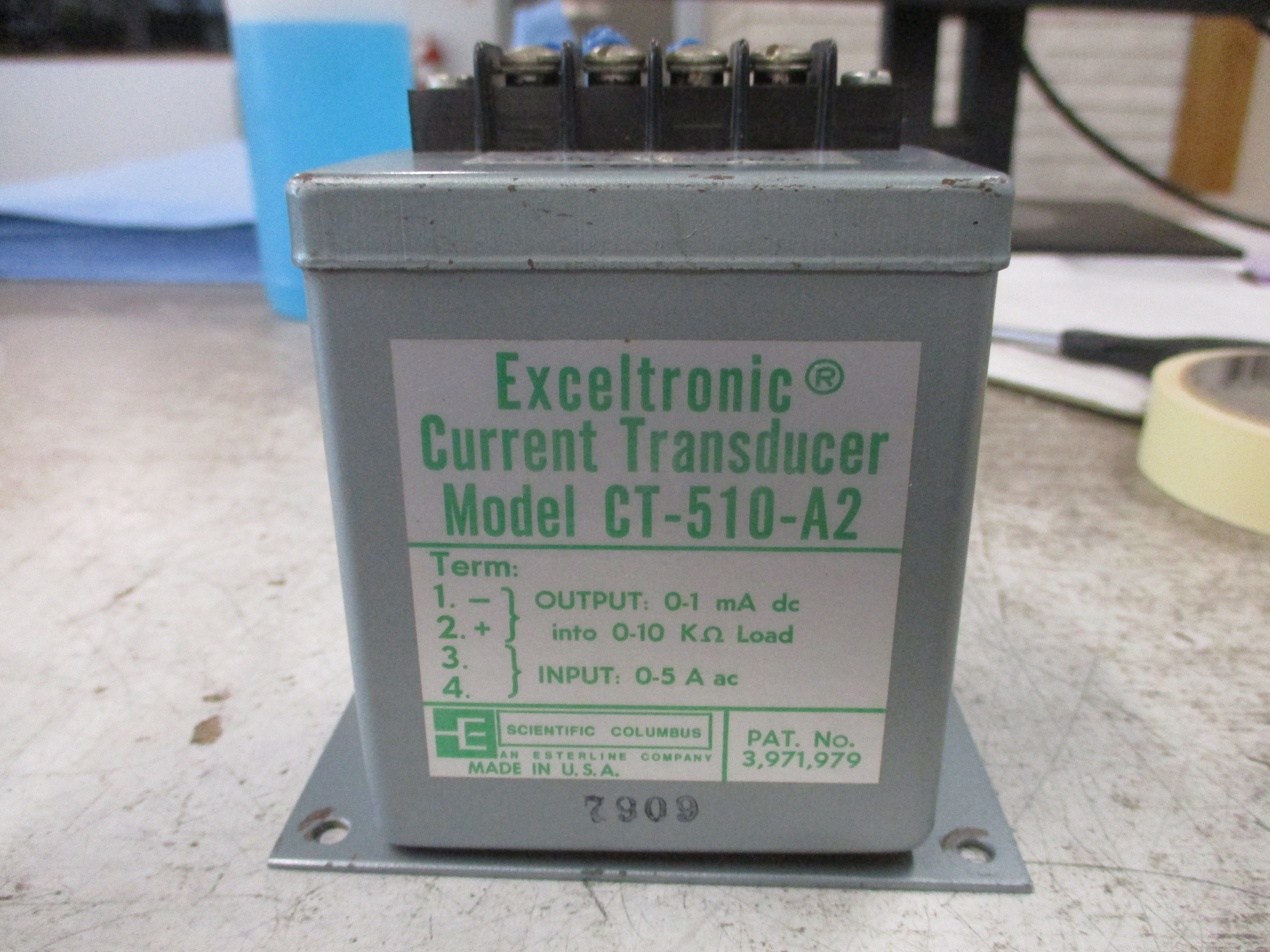 Scientific Columbus Exceltronic Current Transducer CT-510-A2 Input: 0-5A