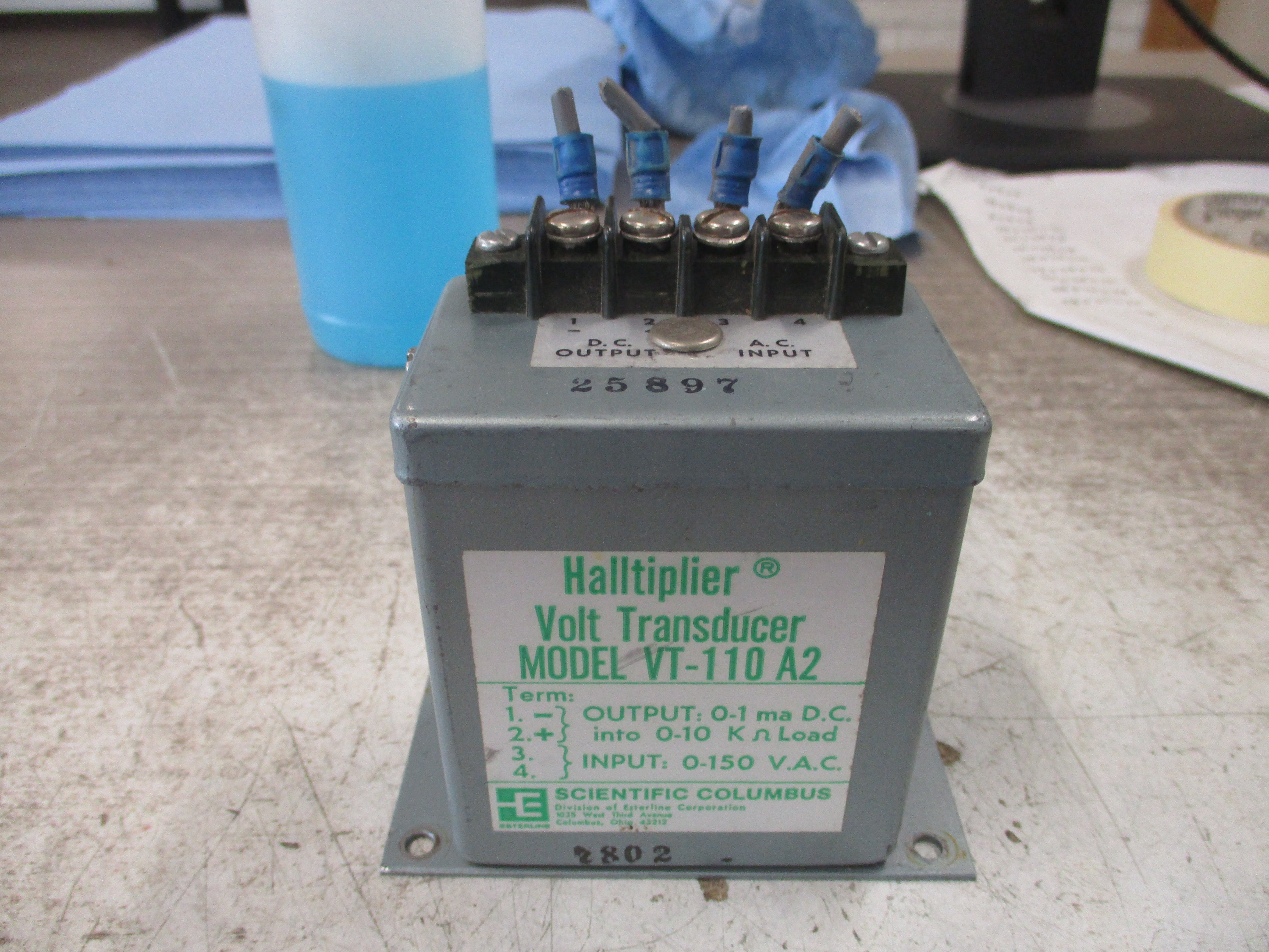 Scientific Columbus Halltiplier Volt Transducer VT-110-A2 Input: 0-150V