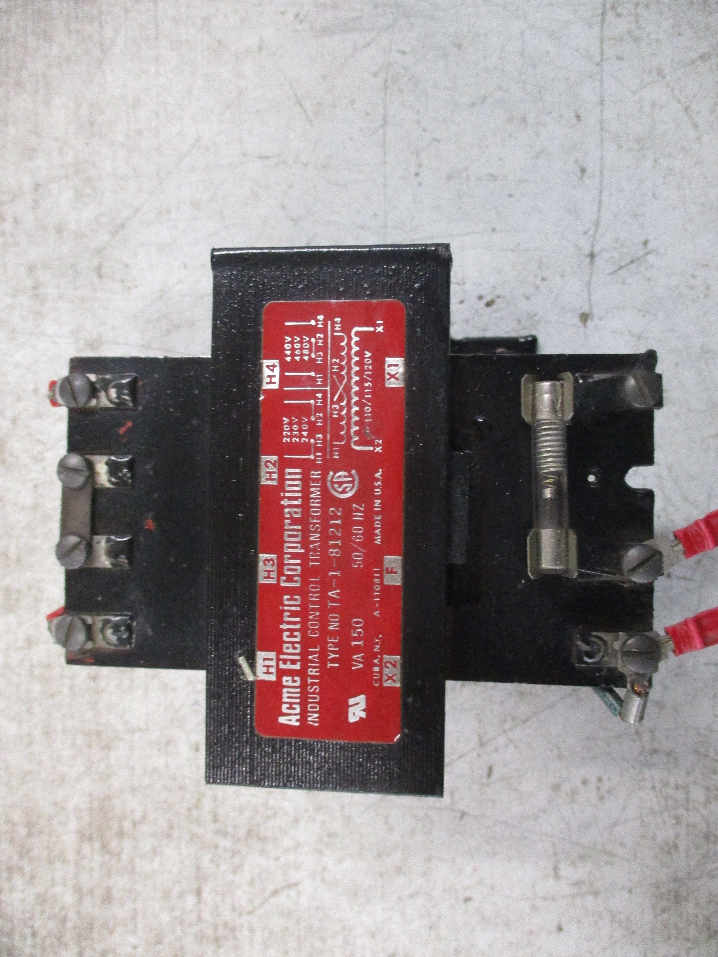 Acme Control Transformer TA-1-81212 150VA Pri: 240/480V Sec: 120V 50/60Hz Used