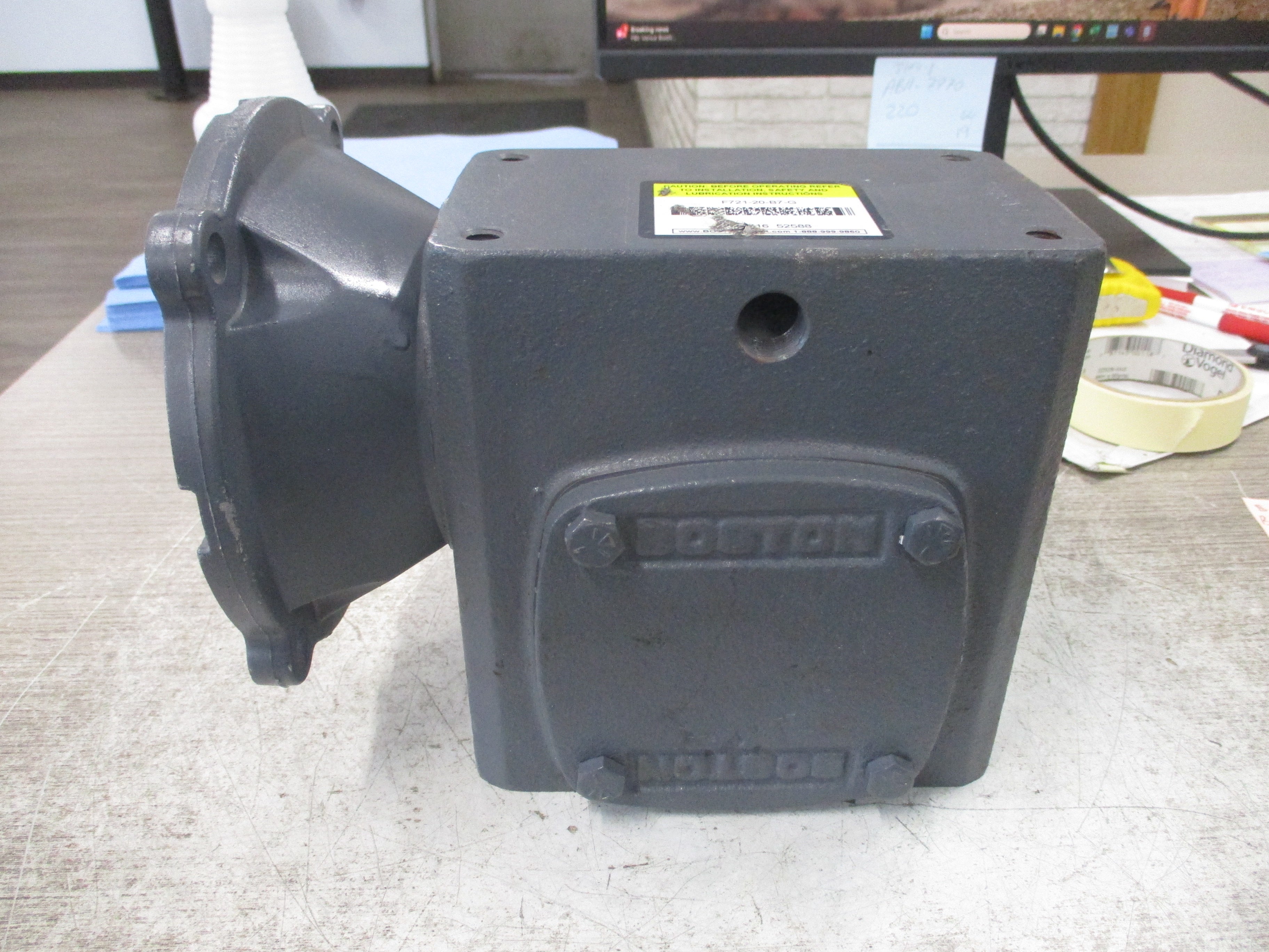 Boston Gear Reducer F721-20-B7-G Ratio 20:1 1,4HP In 892 LB-Inch Torque Out Used