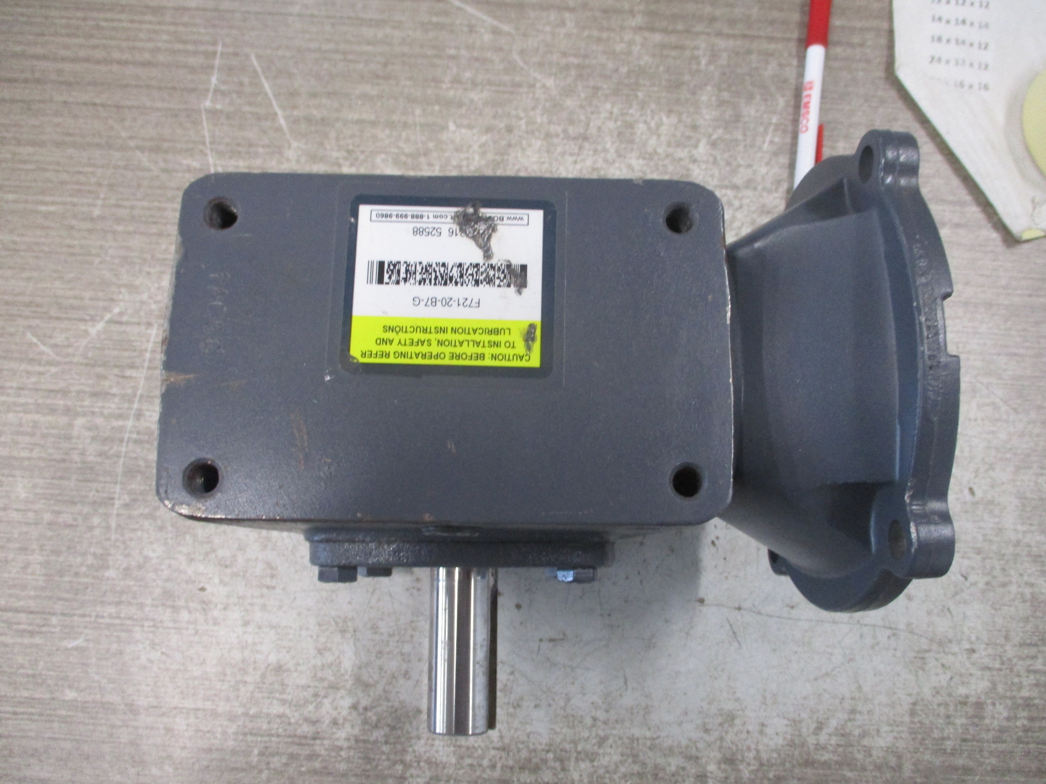 Boston Gear Reducer F721-20-B7-G Ratio 20:1 1,4HP In 892 LB-Inch Torque Out Used