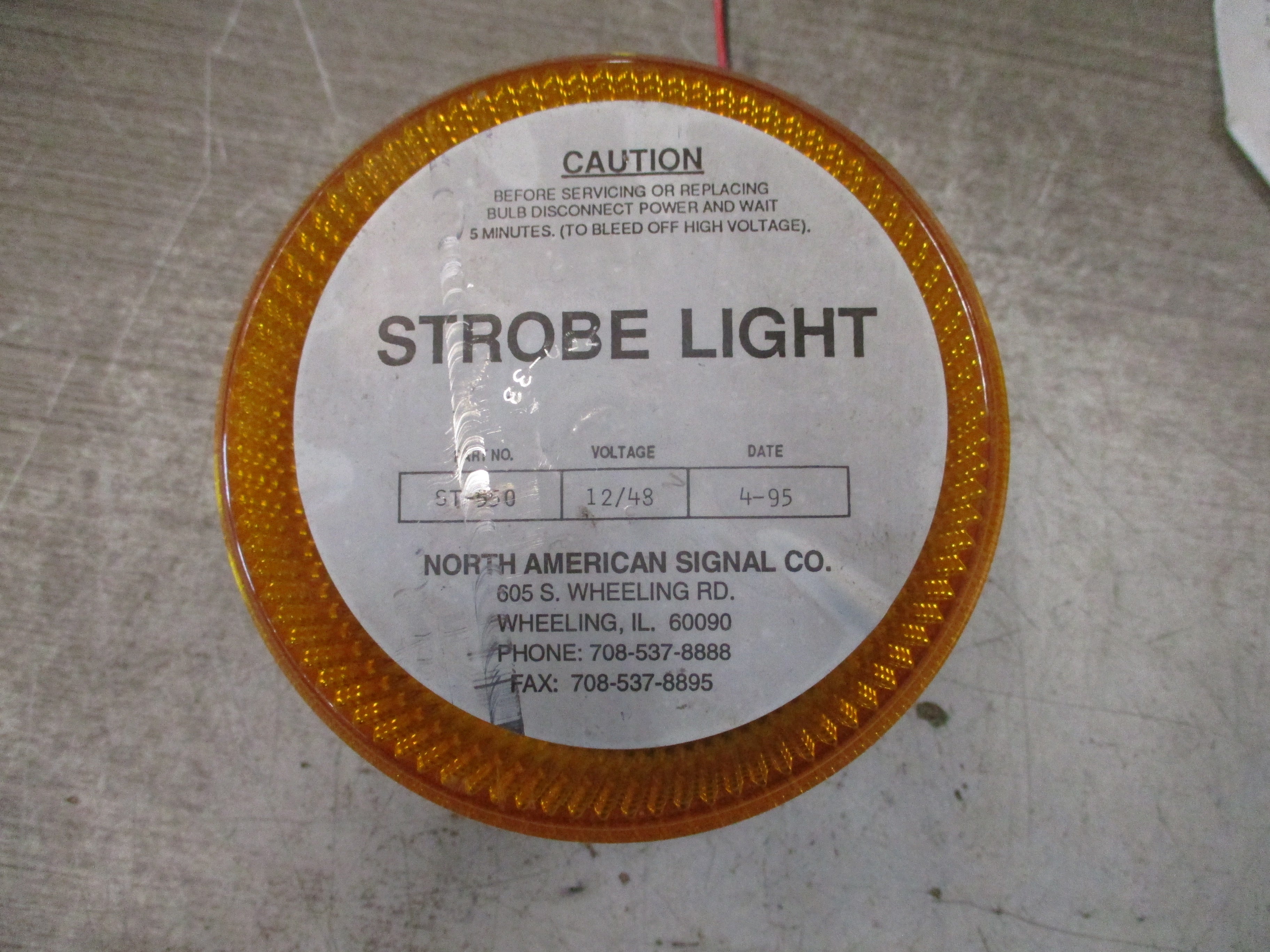 North American Signal Co. Strobe Light ST-550 12/48V Amber Used