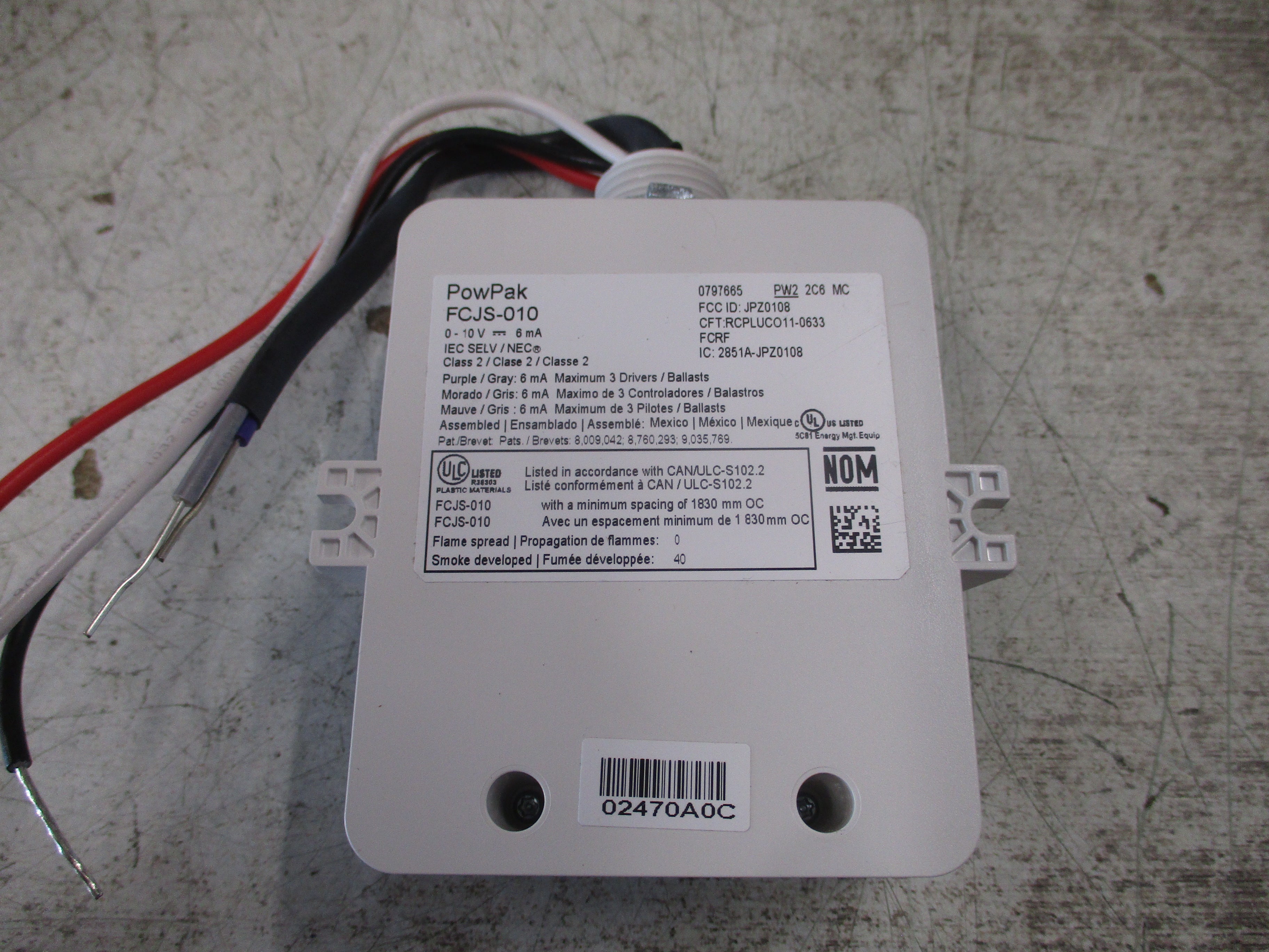Lutron PowPak Wireless Fixture Control FCJS-010 120-277V 50/60Hz *No Box*