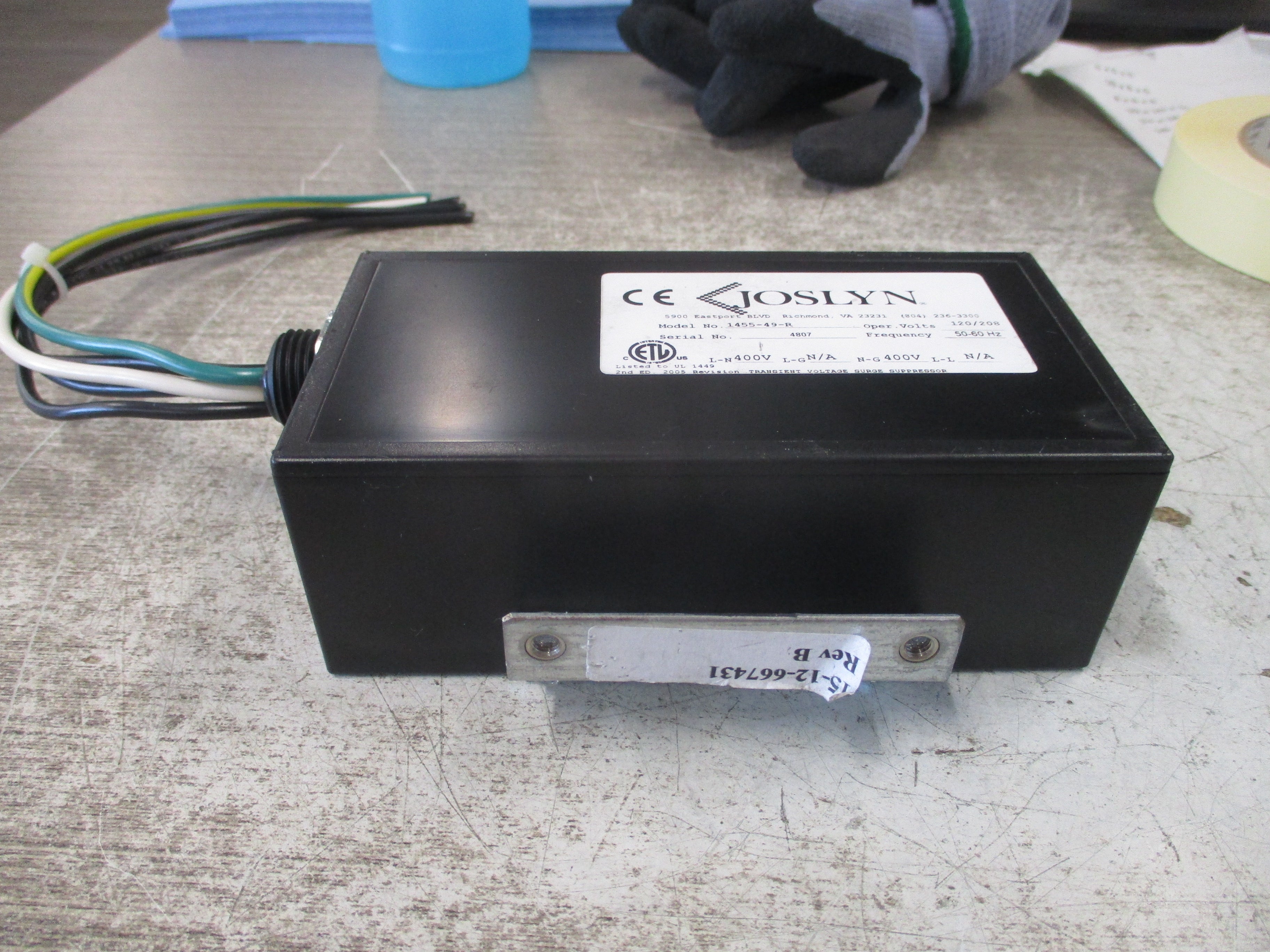 Joslyn Surgitron III Surge Protector 1455-49-R 120/208V 50-60Hz