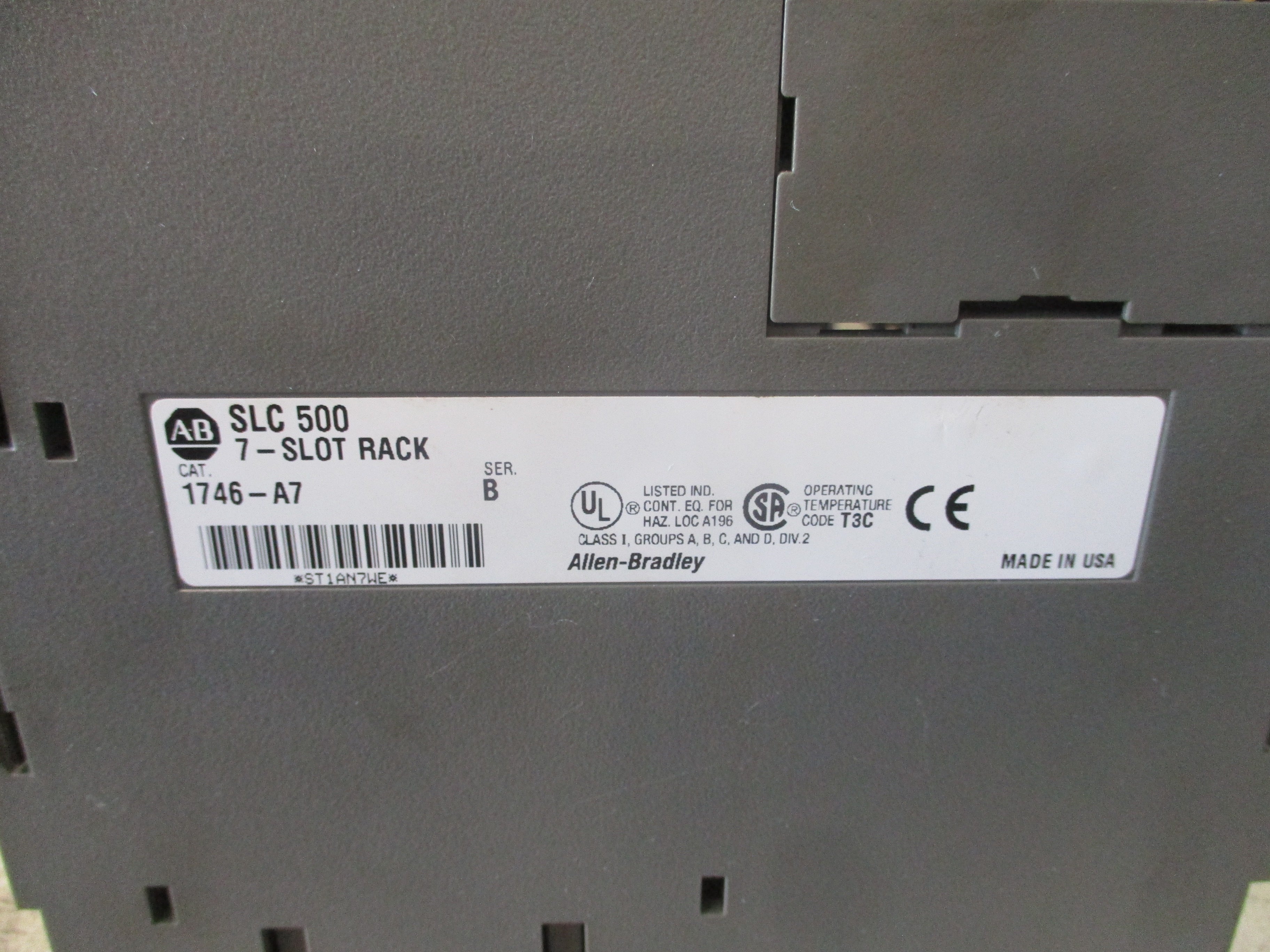 Allen-Bradley SLC 500 PLC Rack w/ Power Supply 1746-A7 / 1746-P1 7-Slot