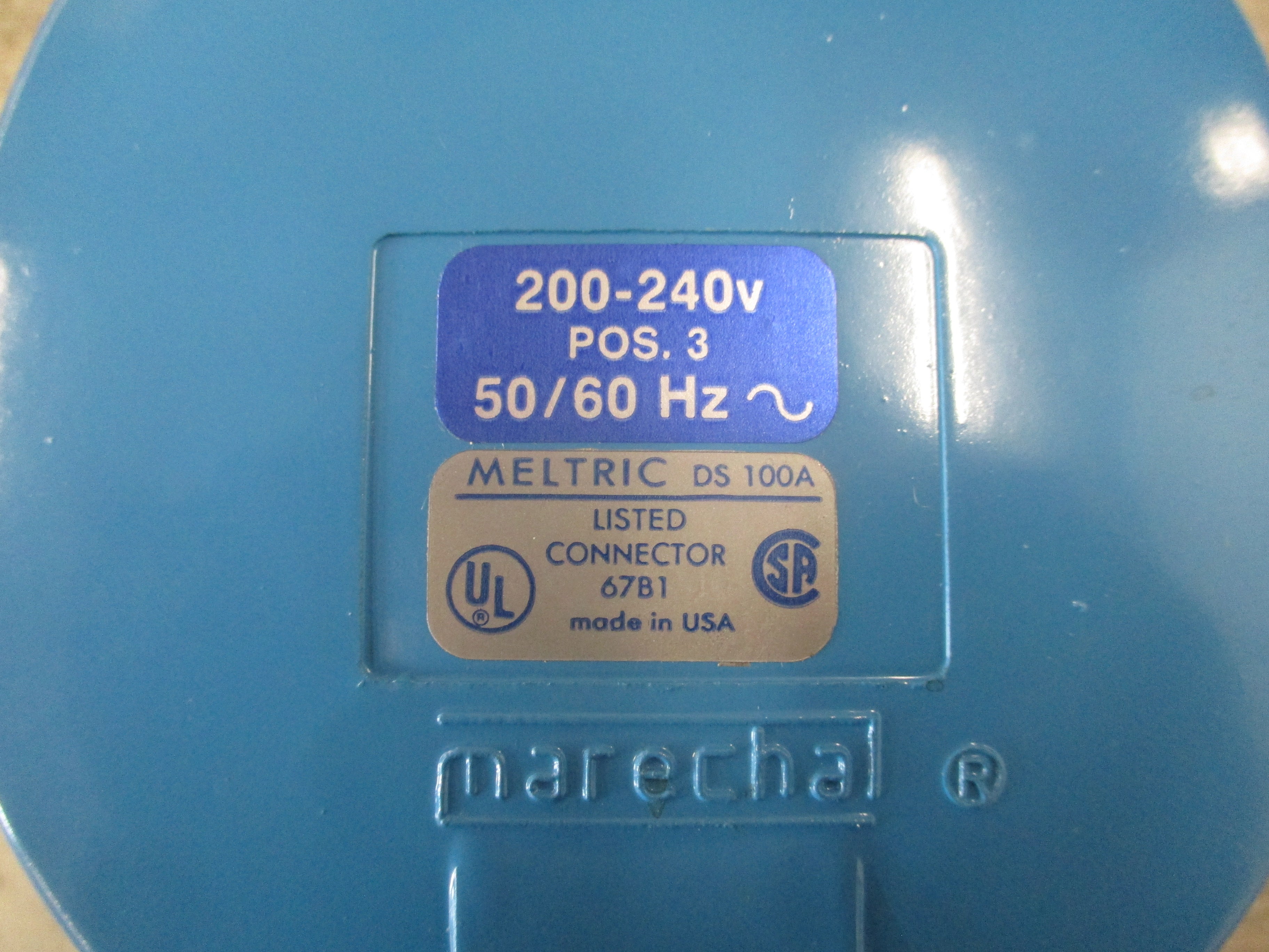 Meltric Type DS 100A Connector 37-90033-D14 100A 200-240V 50/60Hz *No Box*