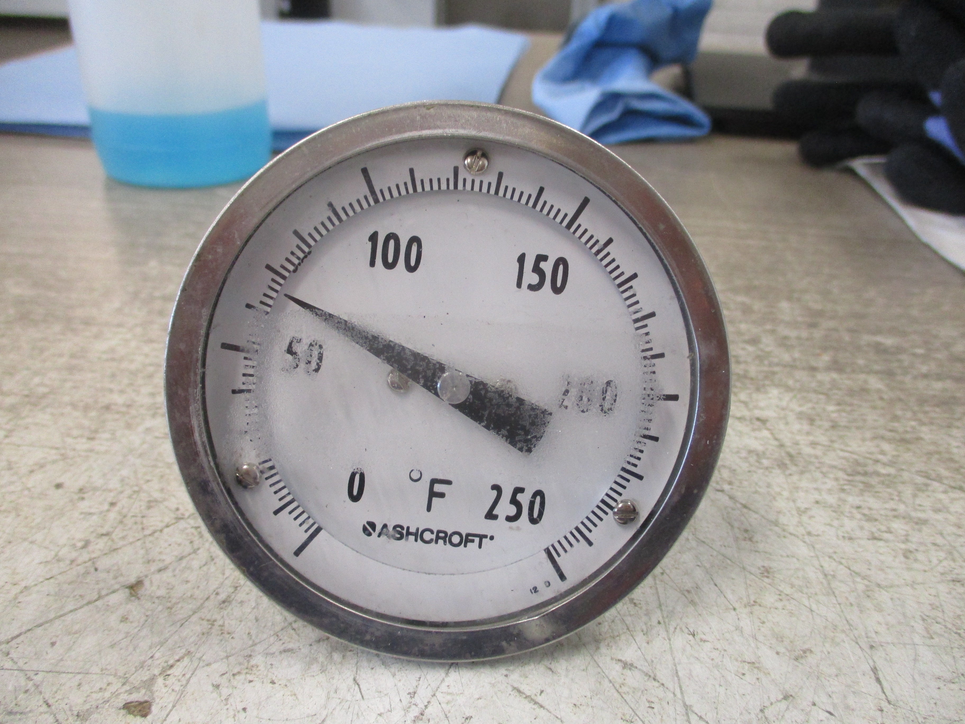 Ashcroft Stainless Steel Thermometer Range: 0-250°F Used