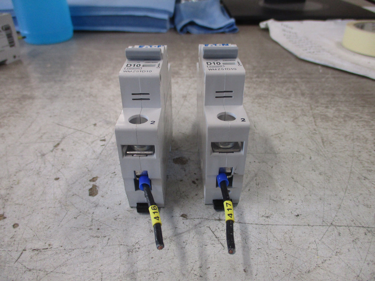 Eaton Circuit Breaker WMZS1D10 10A 277V 1P *Lot of 2* Used
