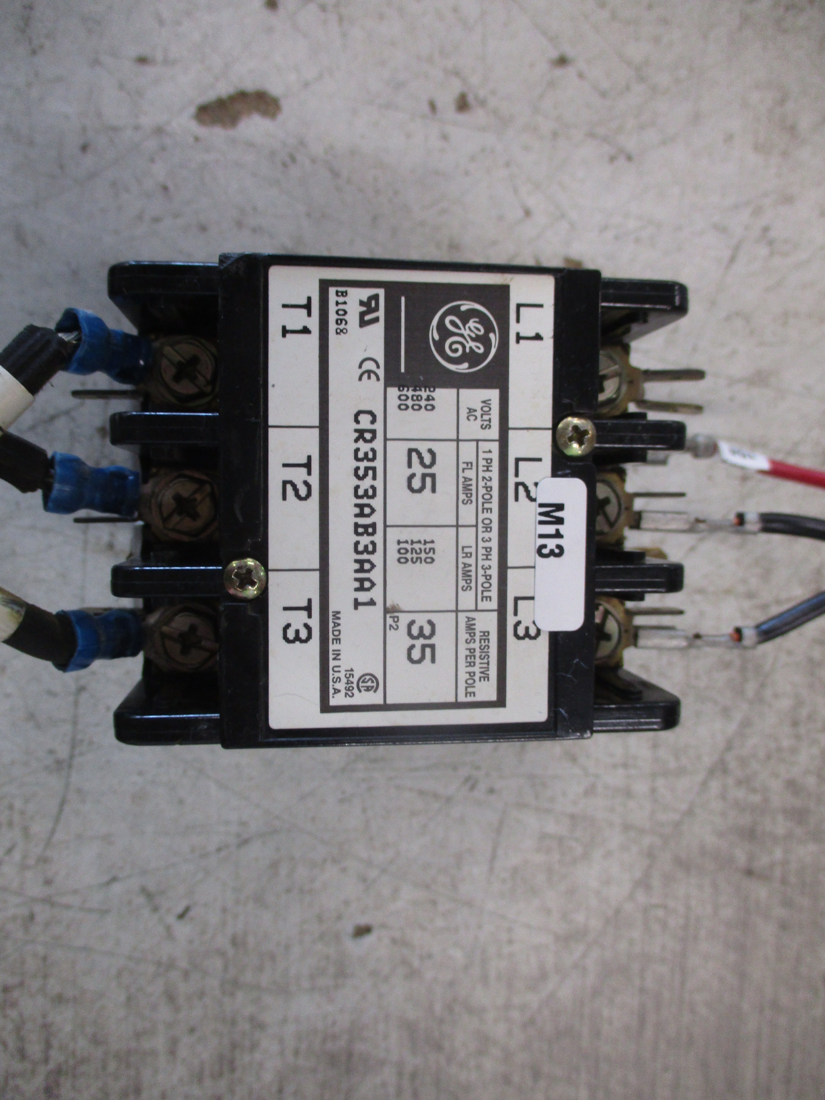 GE Contactor CR353AB3AA1 120V Coil 25A 600V Used