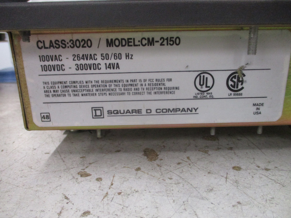 Square D PowerLogic Circuit Monitor 3020 CM-2150 100-264VAC 20-27VA 50/60Hz Used