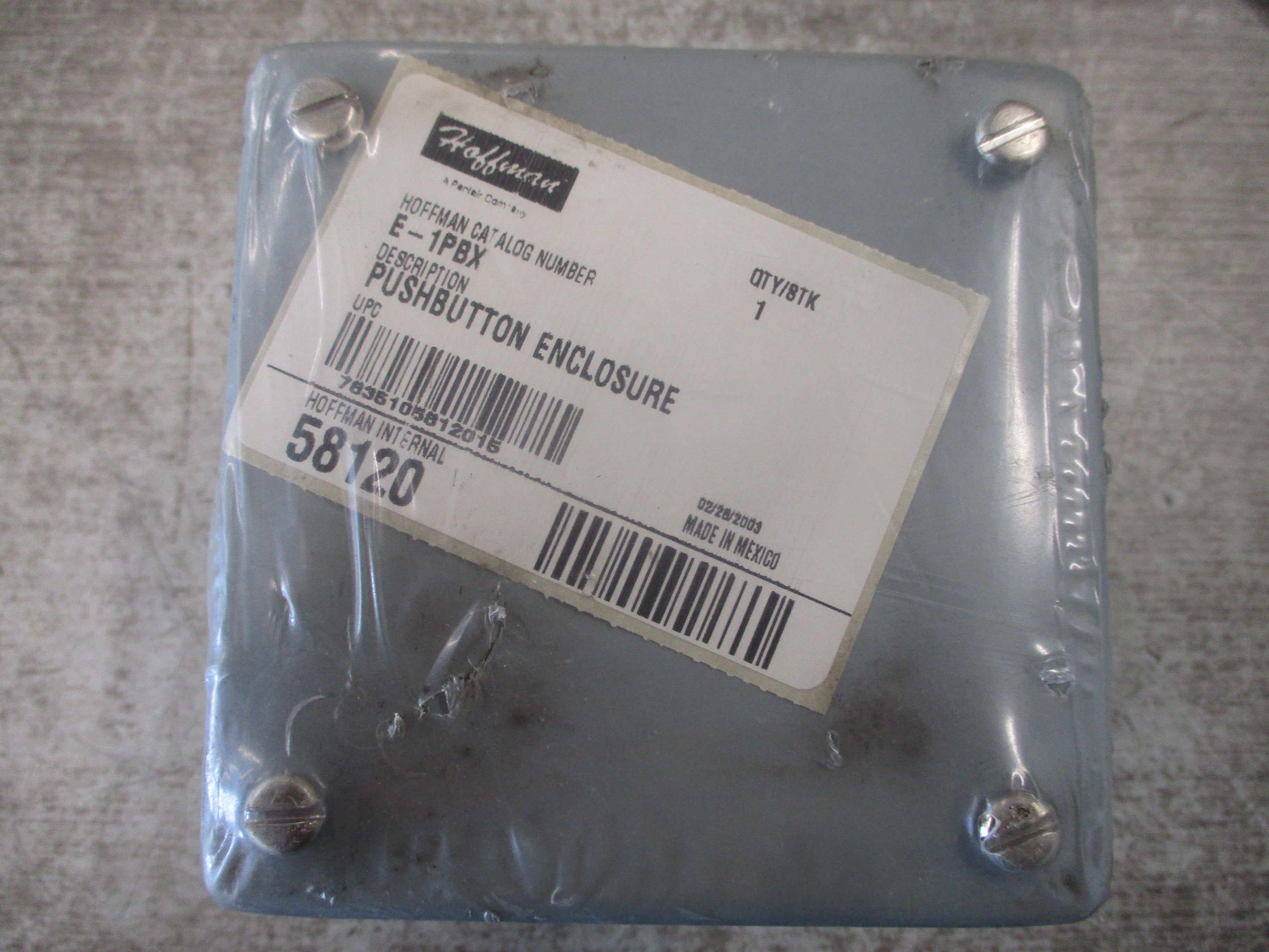 Hoffmann Pushbutton Enclosure E-1PBX 1-Position *No Box* New Surplus