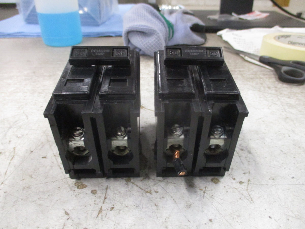 Westinghouse Type BA Bolt-On Circuit Breaker BA250 50A 240V 2P *Lot of 2* Used