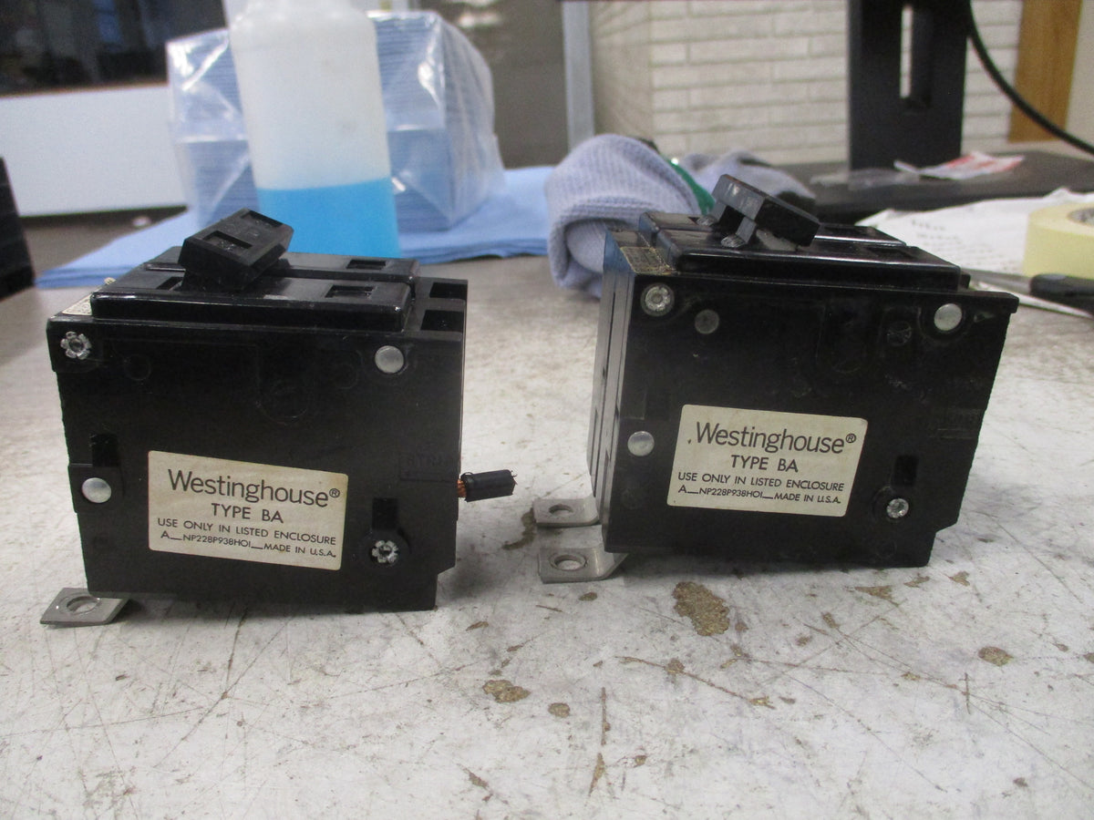 Westinghouse Type BA Bolt-On Circuit Breaker BA250 50A 240V 2P *Lot of 2* Used