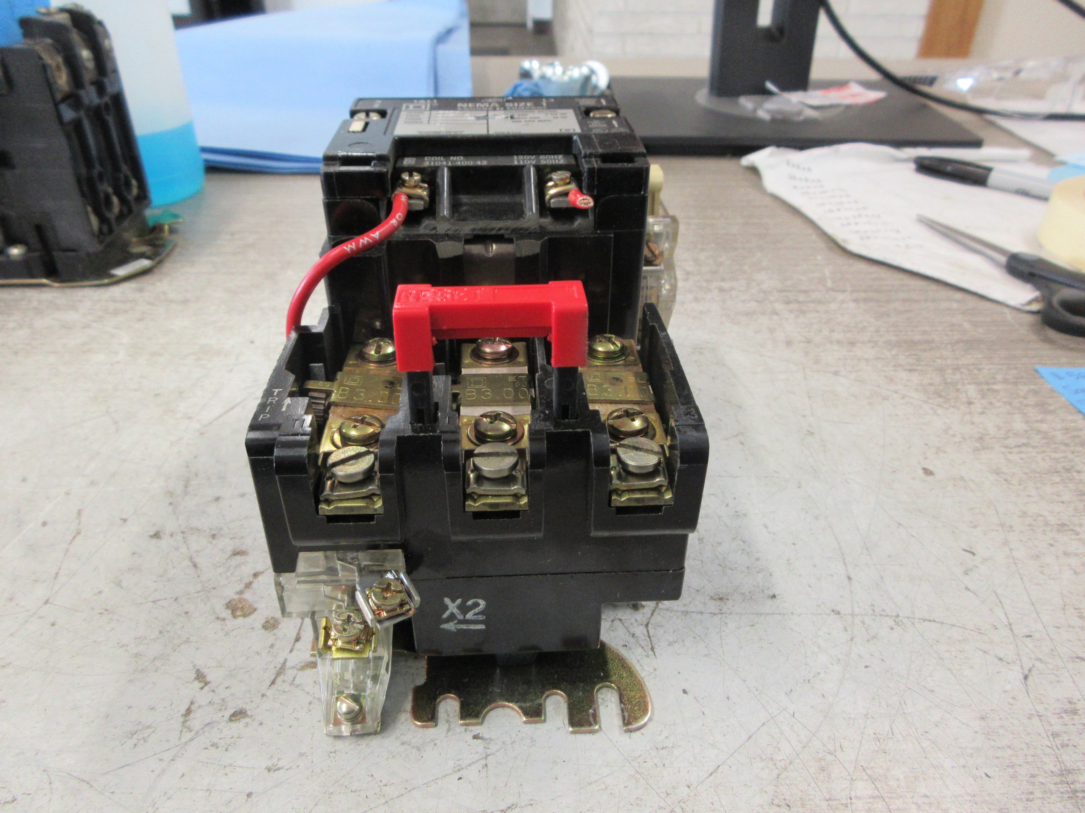 Square D Size 1 Starter 8536 SCO 3 S Ser. A 120V Coil 600V W/Aux Fuse Used