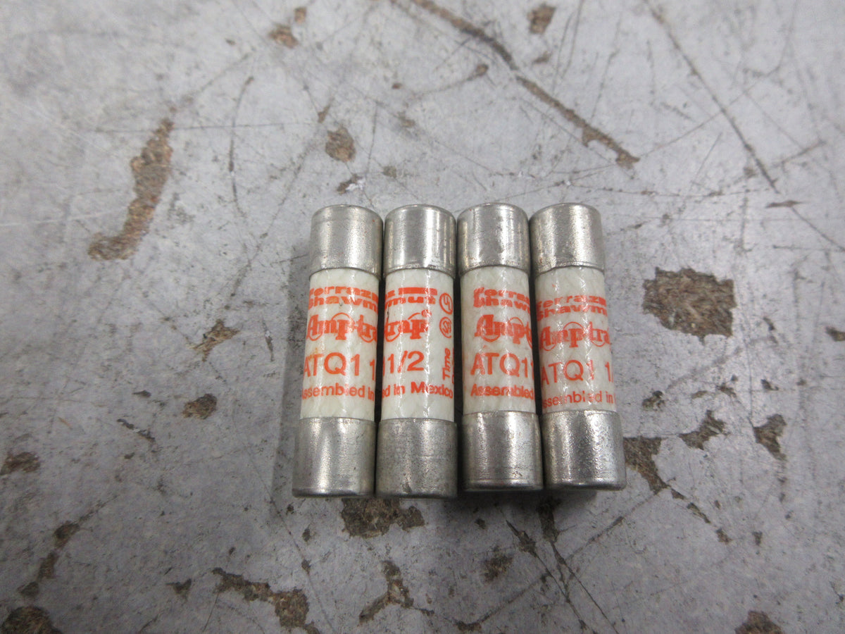 Gould/Ferraz Shawmut Amp-Trap Fuse ATQ1-1/2 1 1/2A 500V *Lot of 4* Used