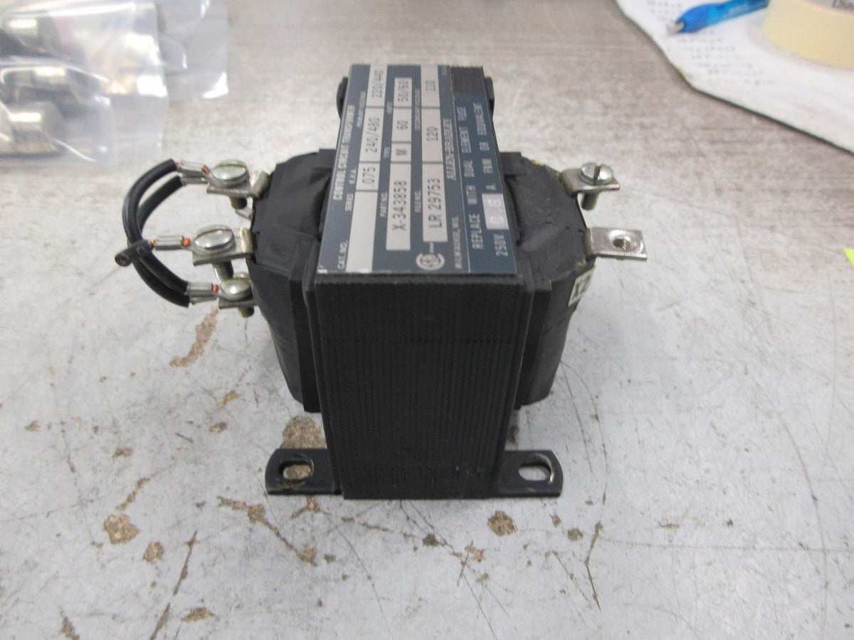 Allen-Bradley Control Transformer X-343858 0.075kVA Pri: 240/480V Sec: 120V Used
