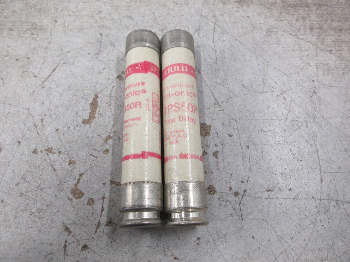 Gould Shawmut Tri-onic Fuse TRS50R 50A 600V *Lot of 2* Used