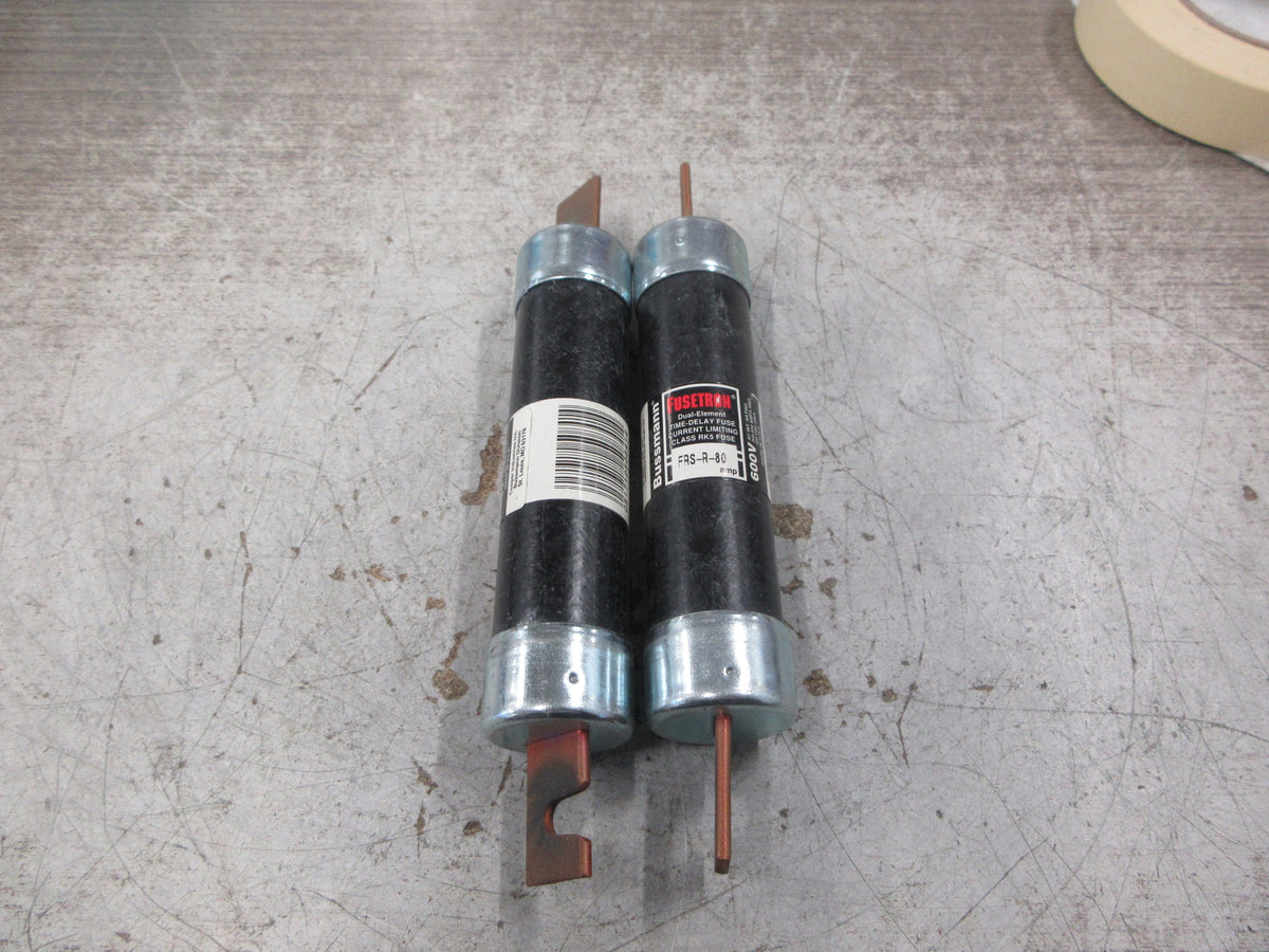 Bussmann Fusetron Fuse FRS-R-80 80A 600V *Lot of 2* Used
