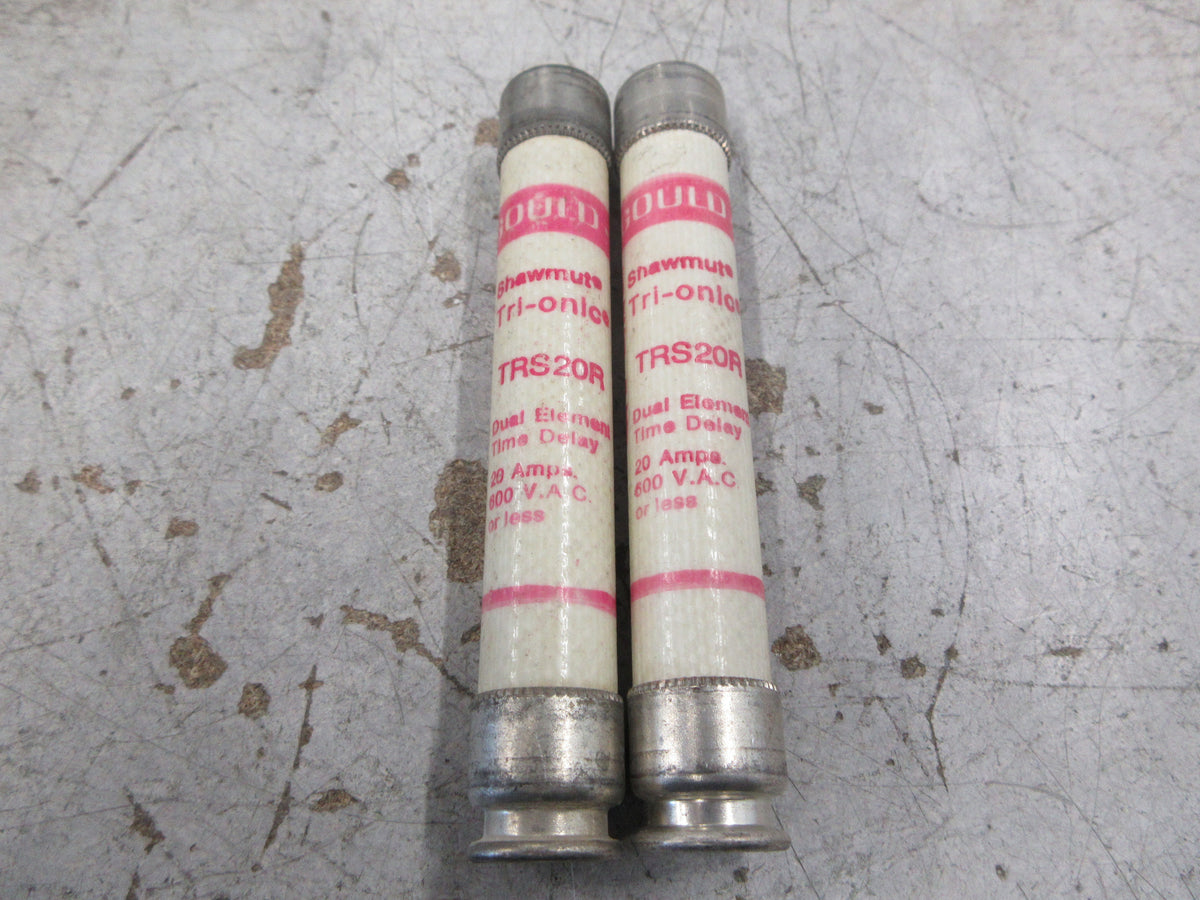 Gould Shawmut Tri-onic Fuse TRS20R 20A 600V *Lot of 2* Used